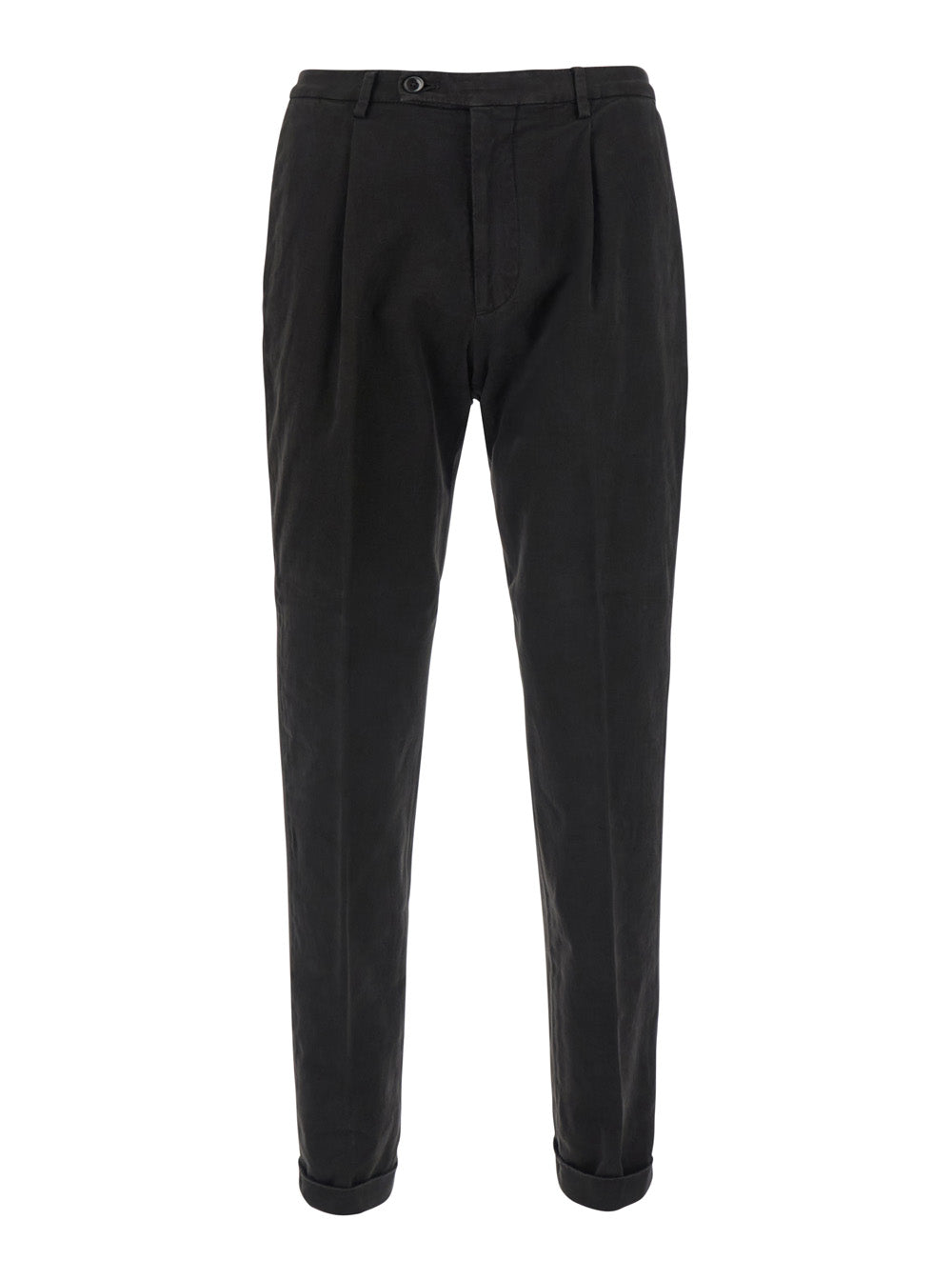 Michael Coal Slim Fit Cotton Trousers — Black by Michael Coal