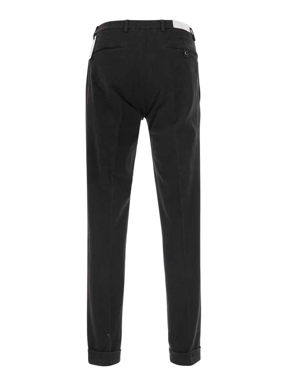 Michael Coal Slim Fit Cotton Trousers — Black, view 2
