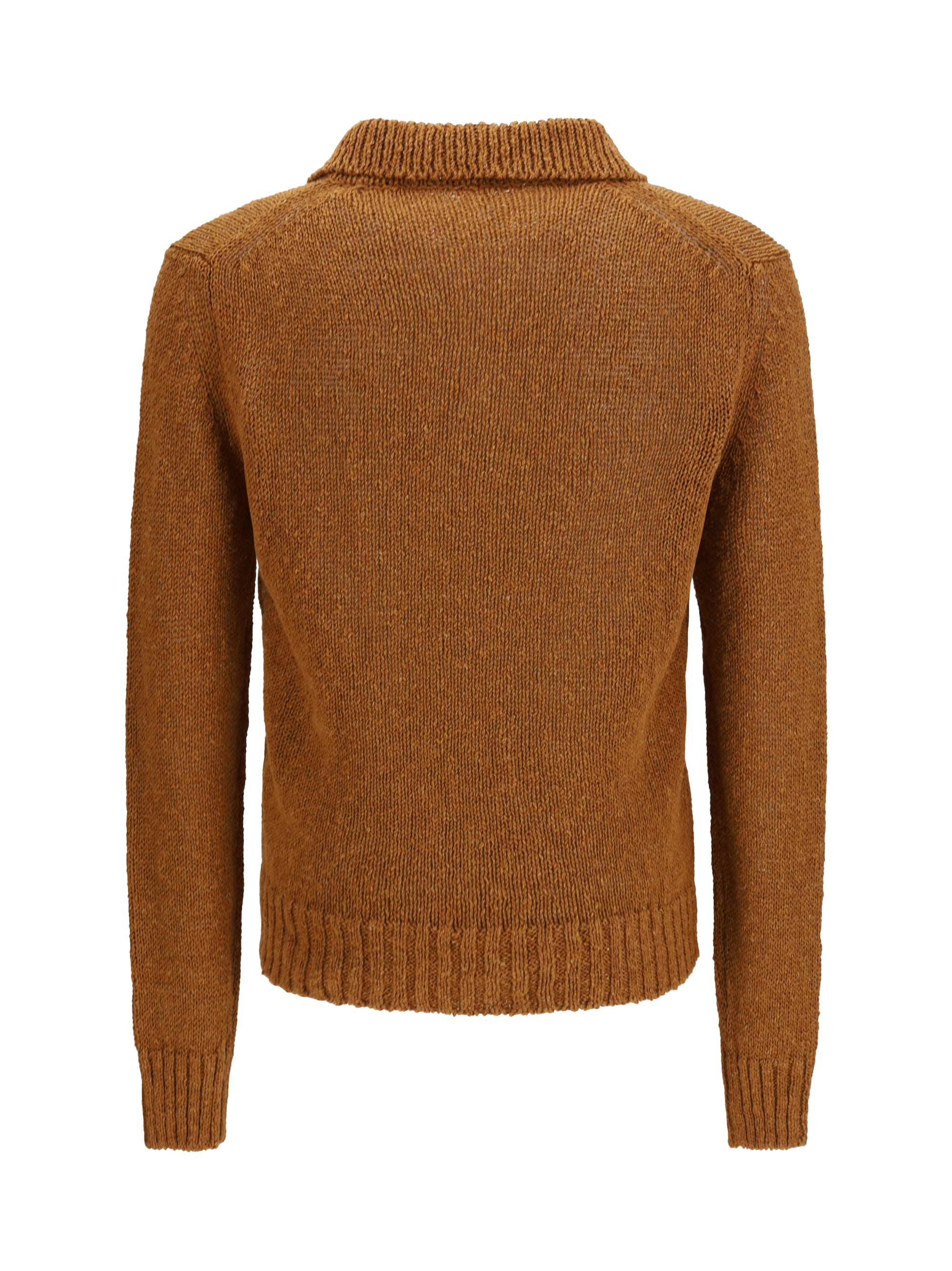 Sunflower Textured Knit Polo — Brown, view 2