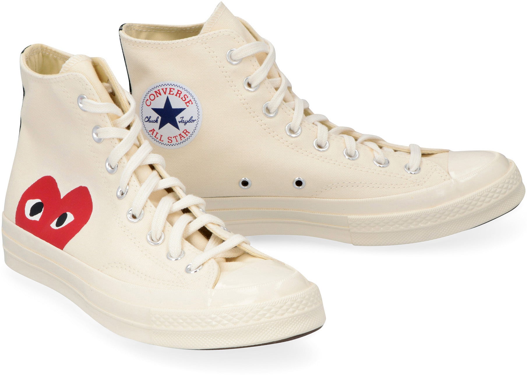Comme Des GarçOns Play High-Top Sneaker — Cream, view 3