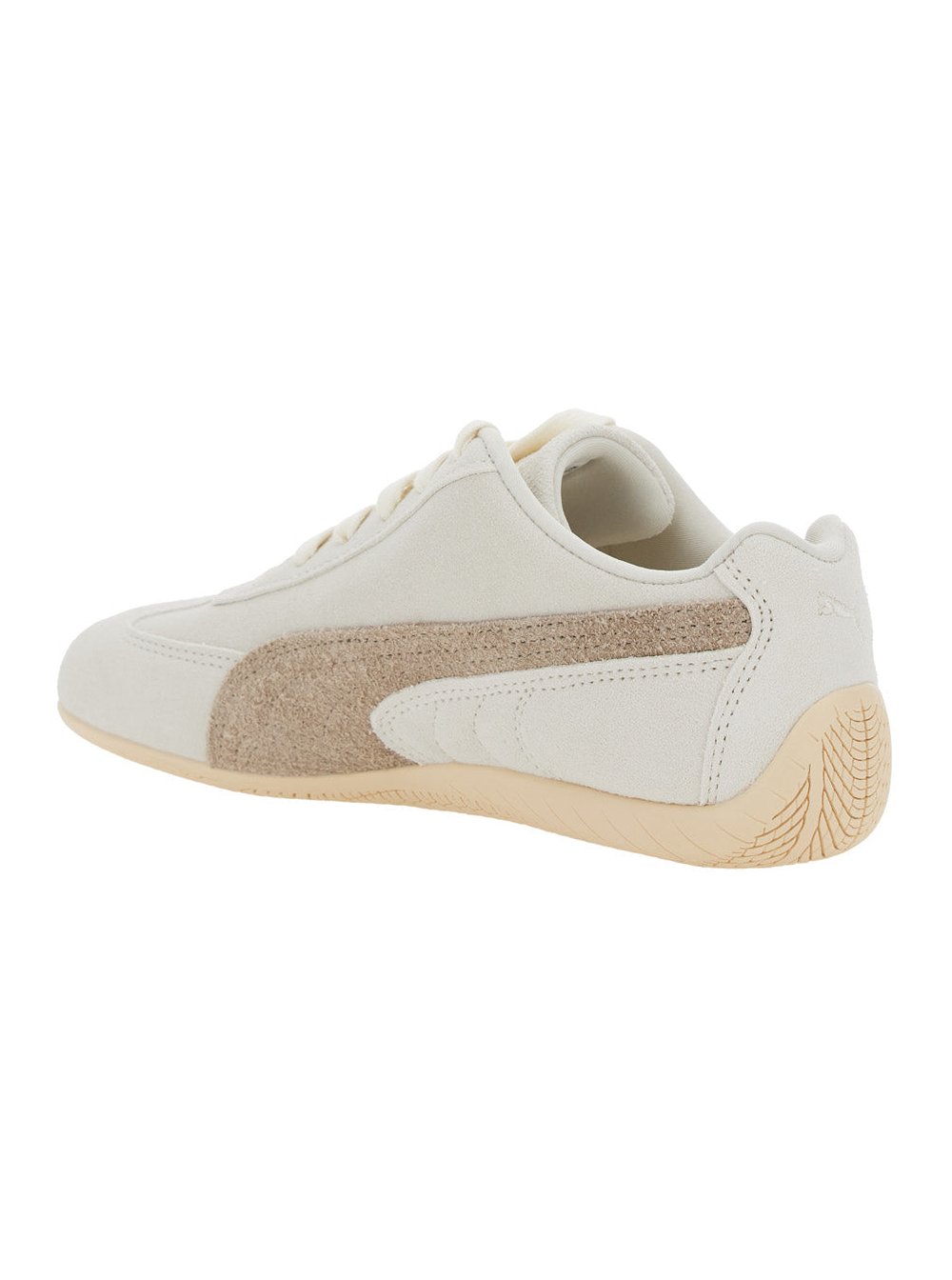 Puma Logo-Print Leather Sneaker — White, view 3