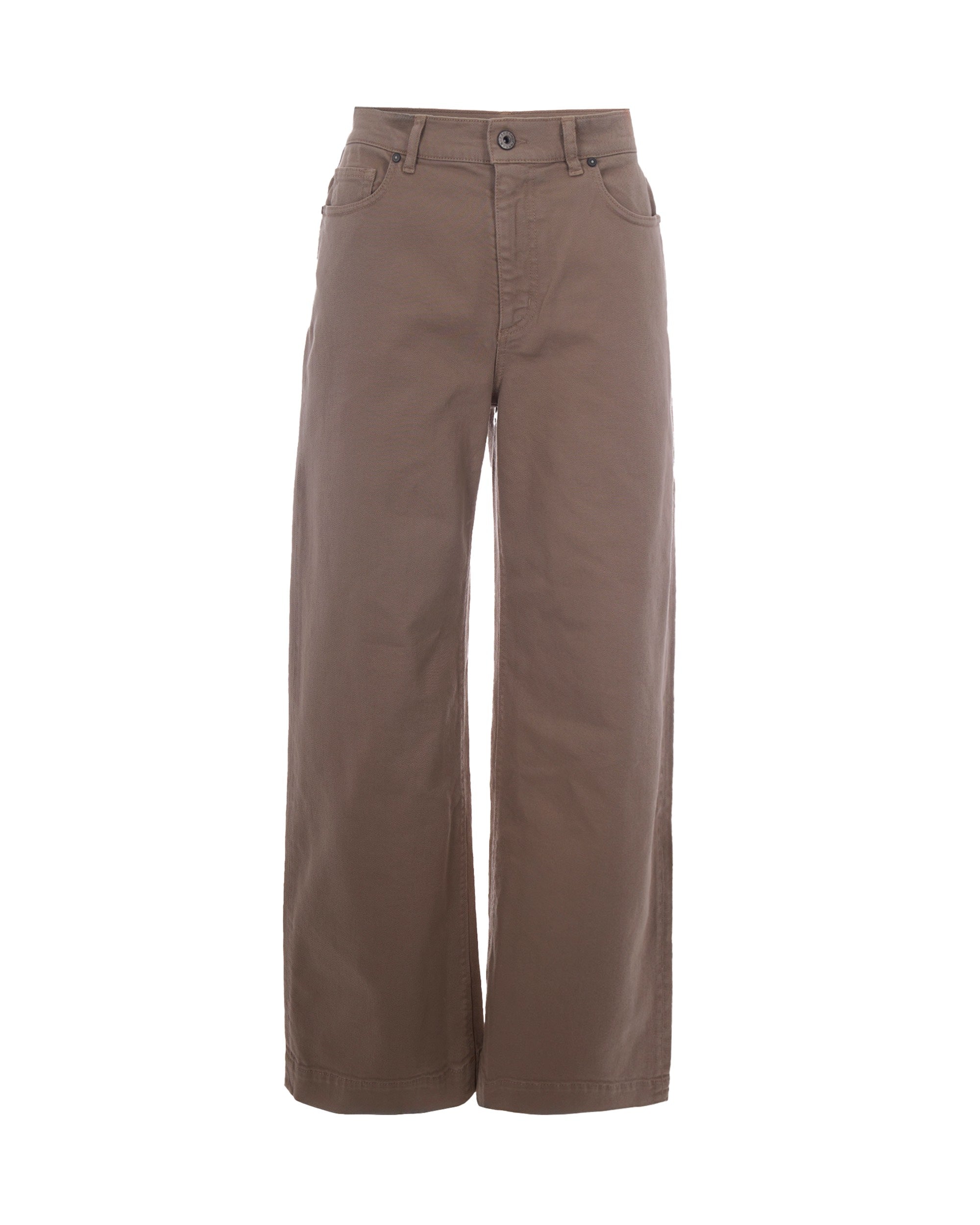 P.A.R.O.S.H. High-Waist Wide-Leg Cotton Jeans — Beige by Parosh
