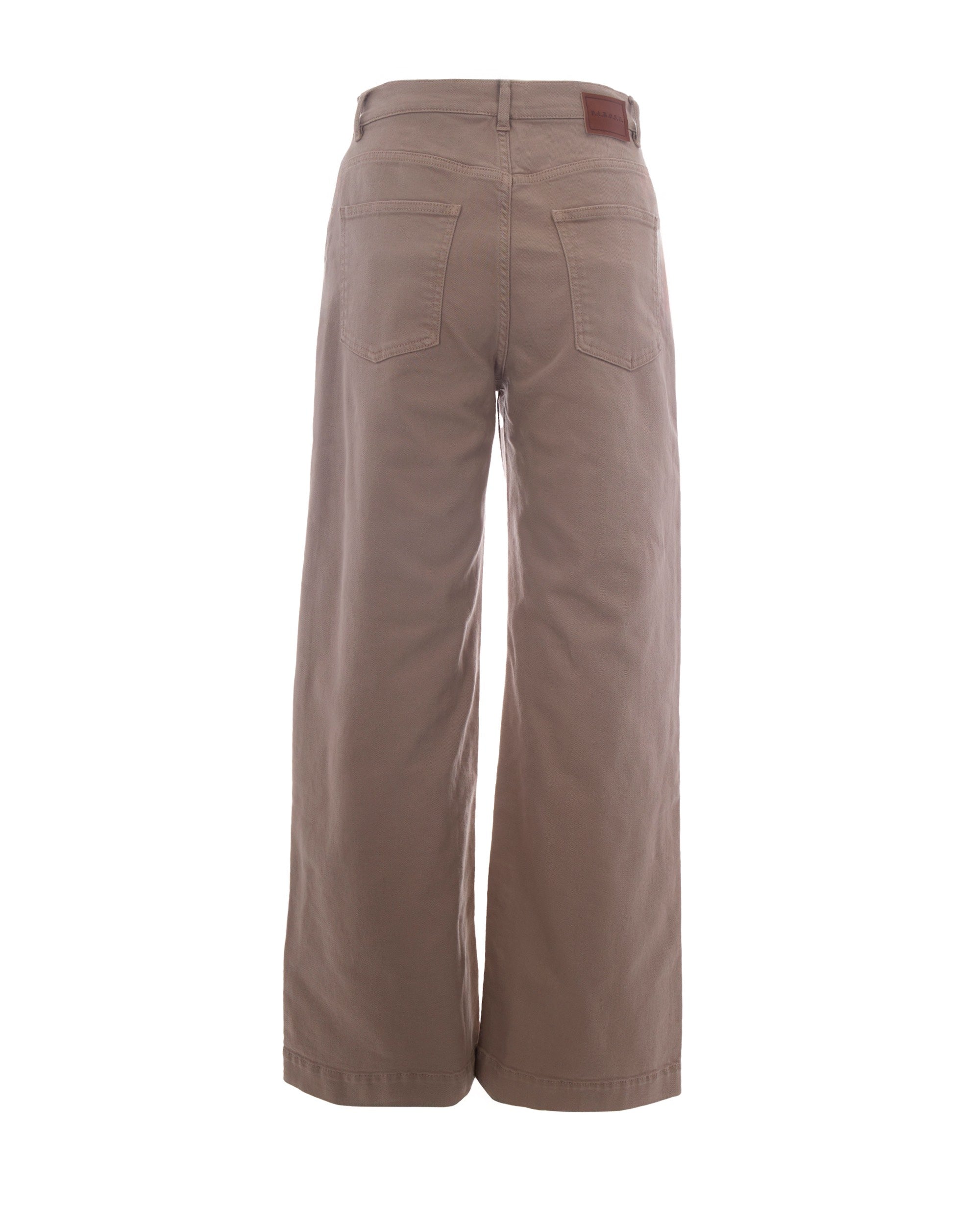 P.A.R.O.S.H. High-Waist Wide-Leg Cotton Jeans — Beige, view 2