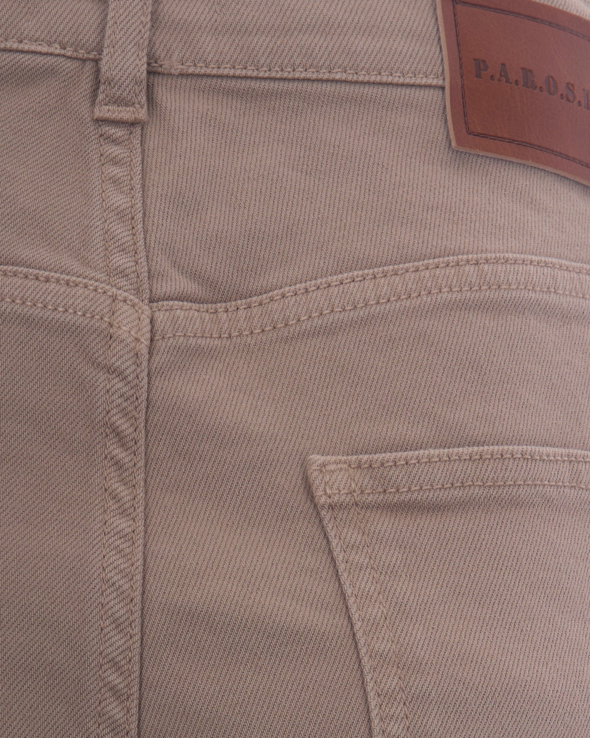 P.A.R.O.S.H. High-Waist Wide-Leg Cotton Jeans — Beige, view 3