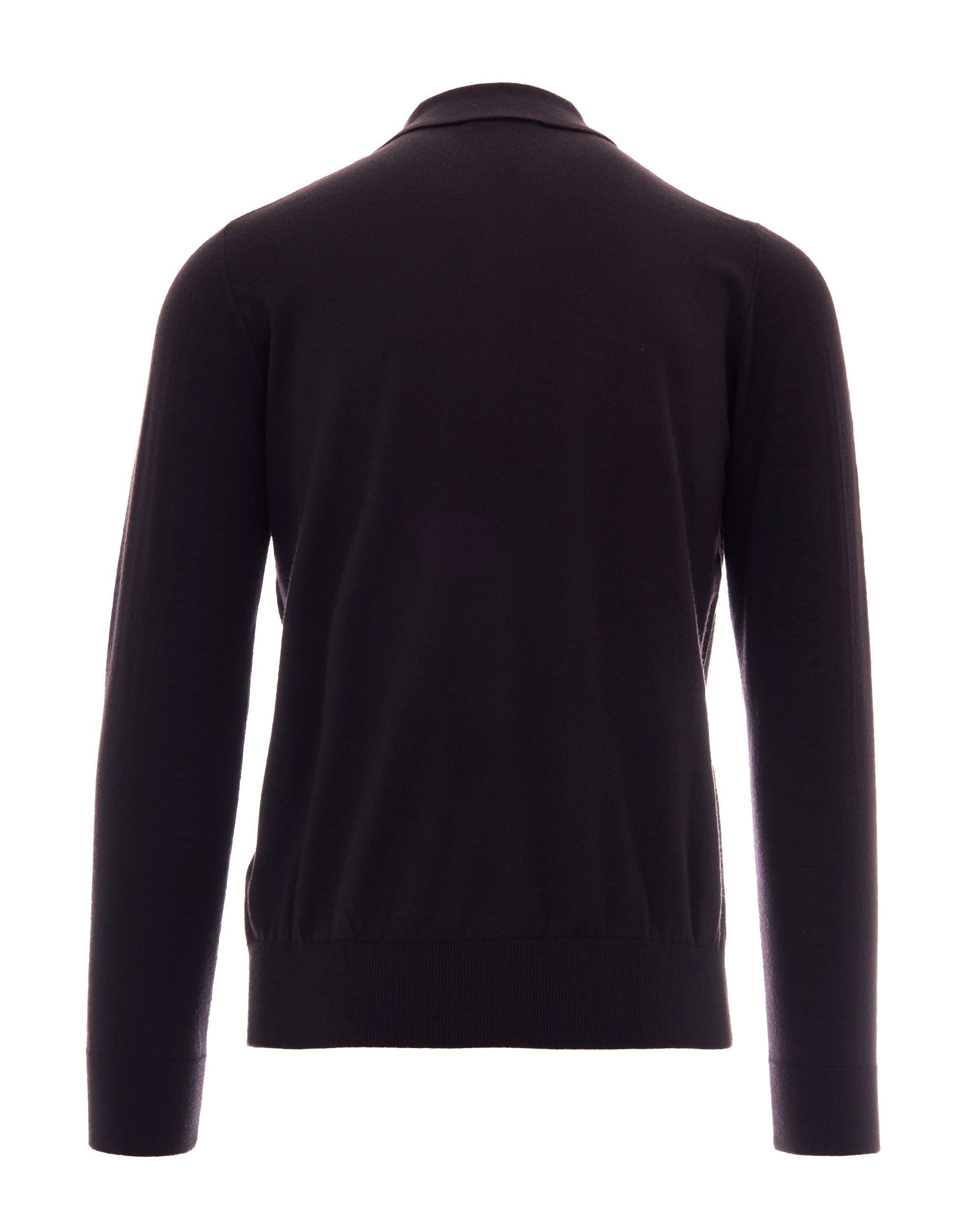 Paolo Pecora Virgin Wool Polo — Brown, view 2
