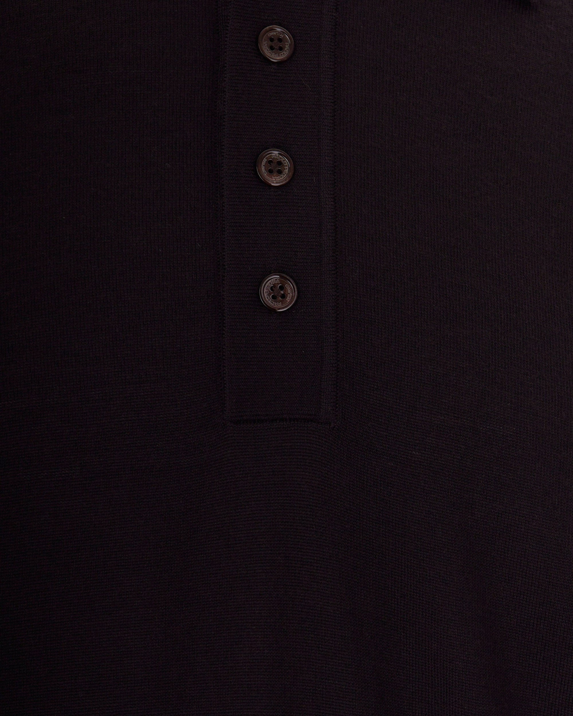 Paolo Pecora Virgin Wool Polo — Brown, view 3