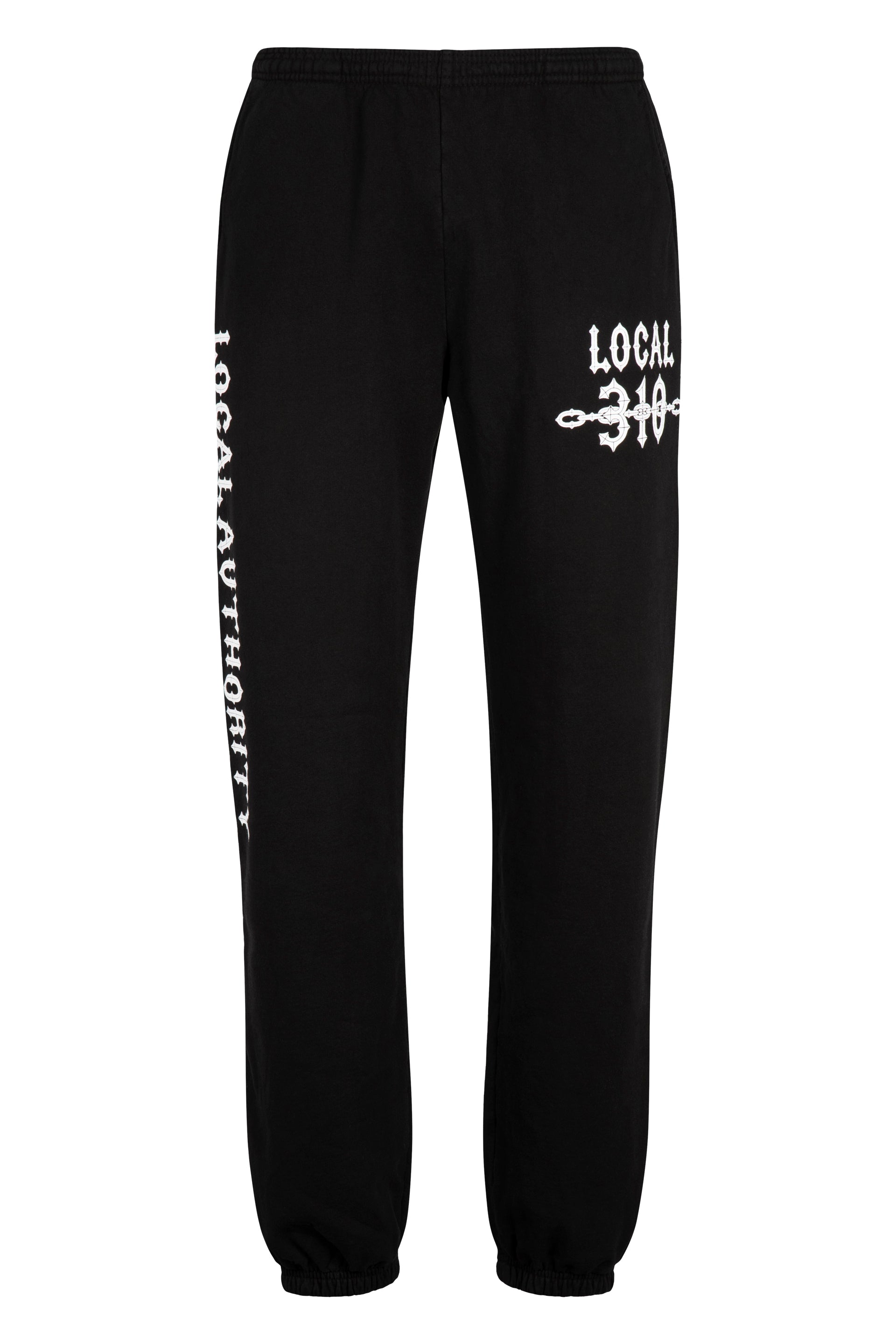 Local Authority Logo-Print Cotton Joggers — Black by Local Authority