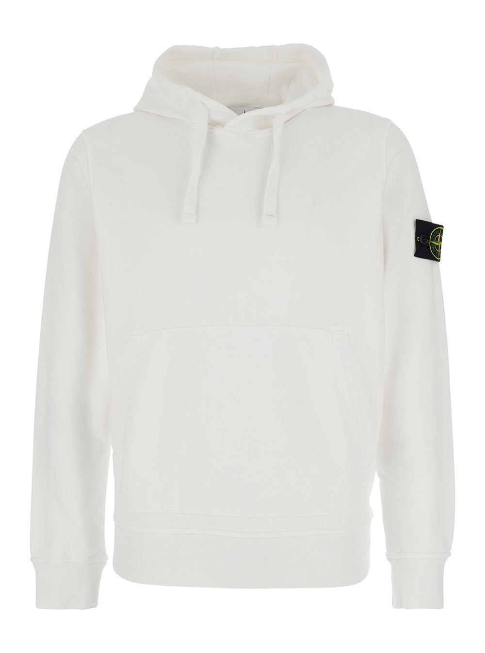 Stone Island Cotton Hooded Sweatshirt — White by Stone Island