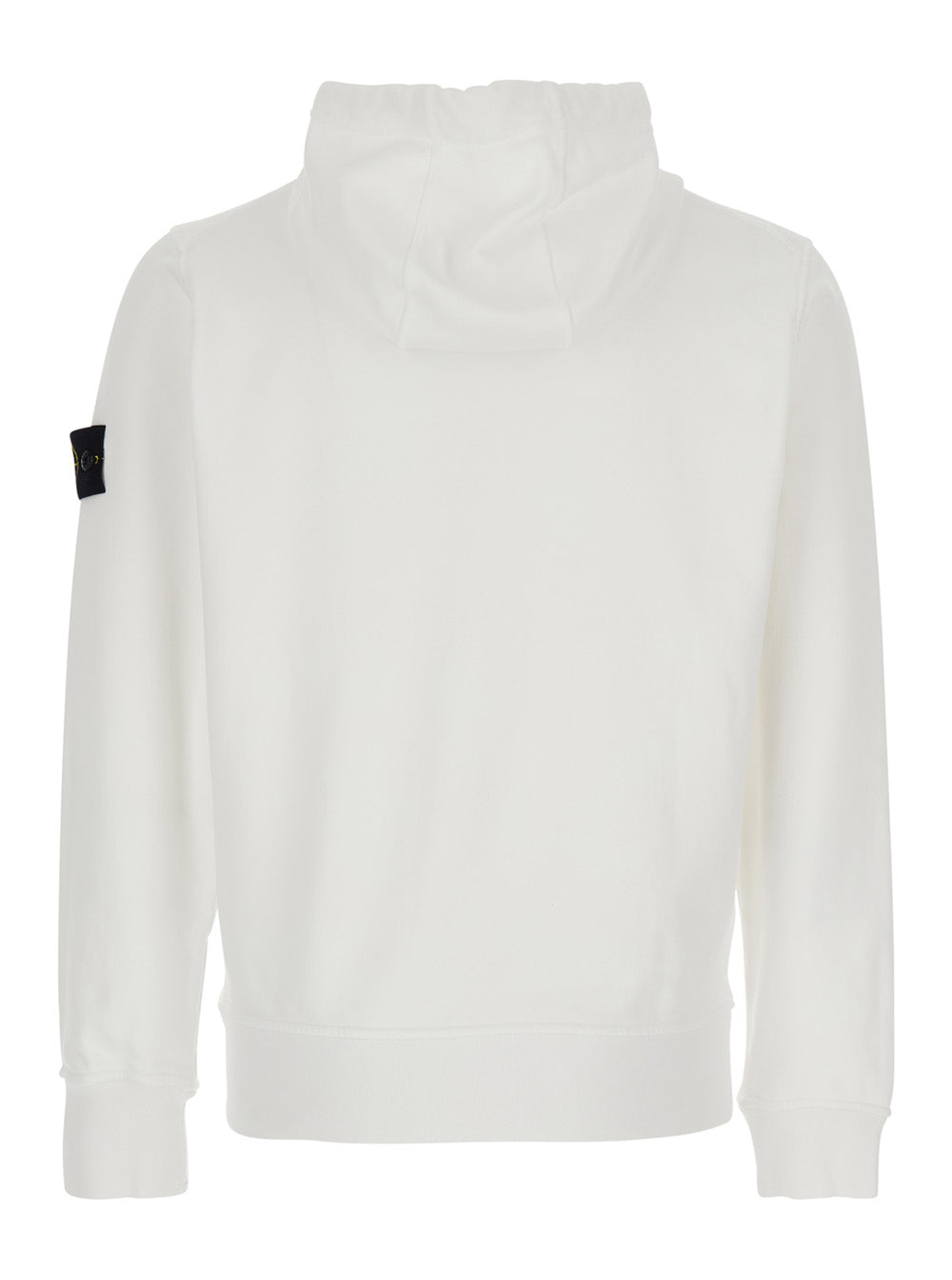 Stone Island Cotton Hooded Sweatshirt — White, view 2