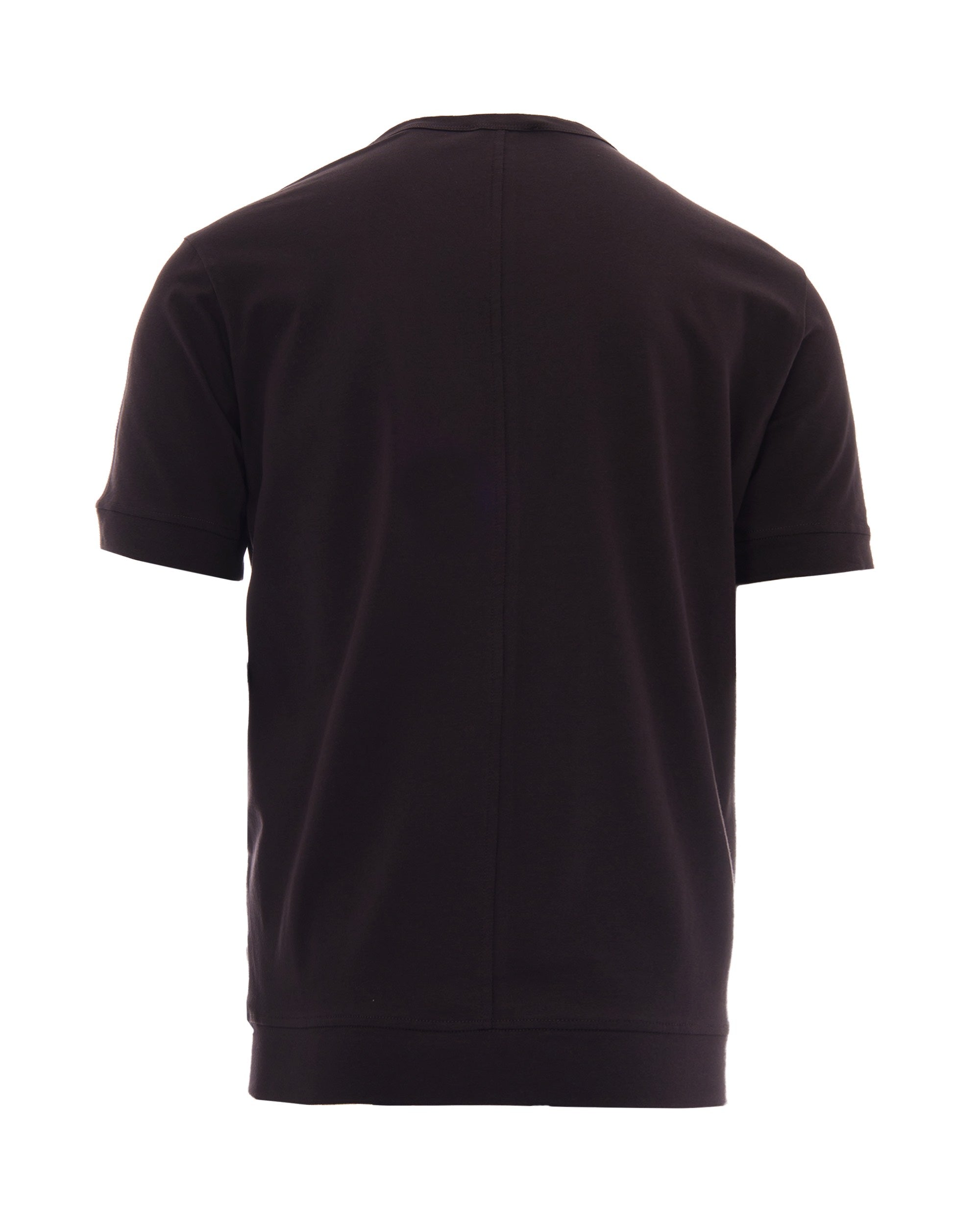 Paolo Pecora Stretch Cotton T-Shirt — Brown, view 2