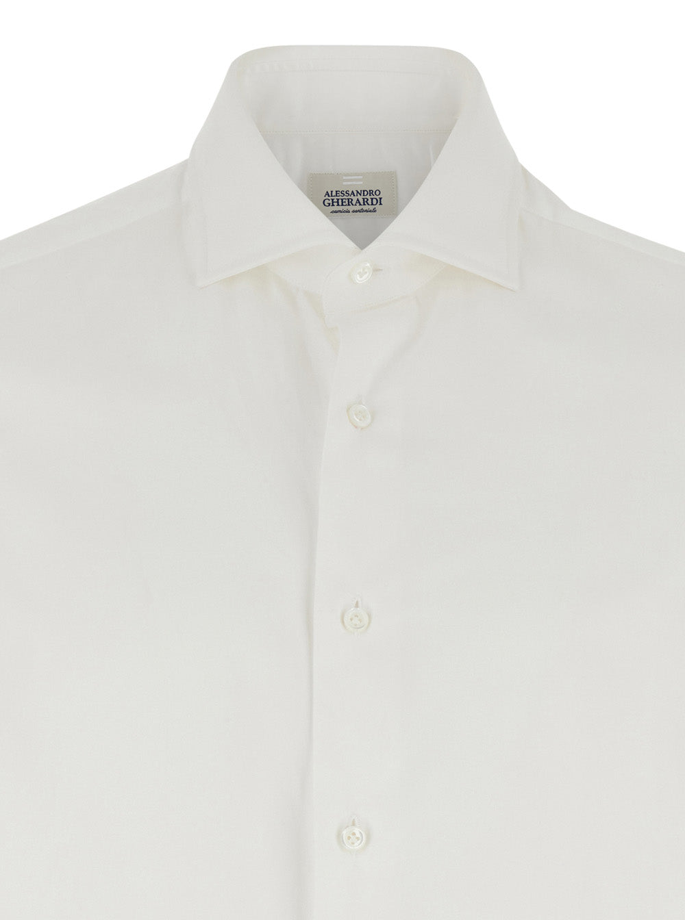 Alessandro Gherardi Cotton Classic Collar Shirt — White, view 3