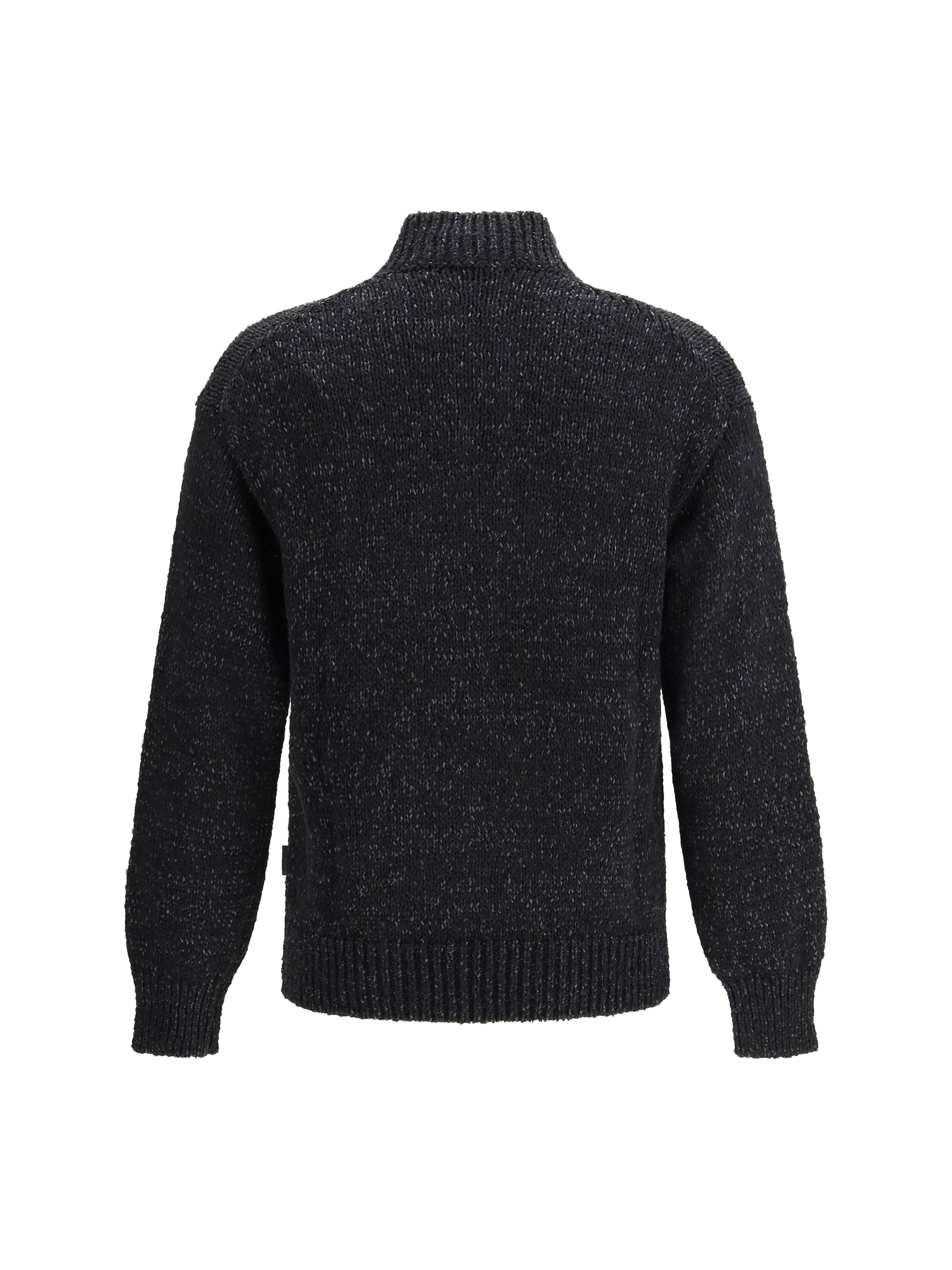Laminar Cotton Melange Knit Sweater — Black by Laminar