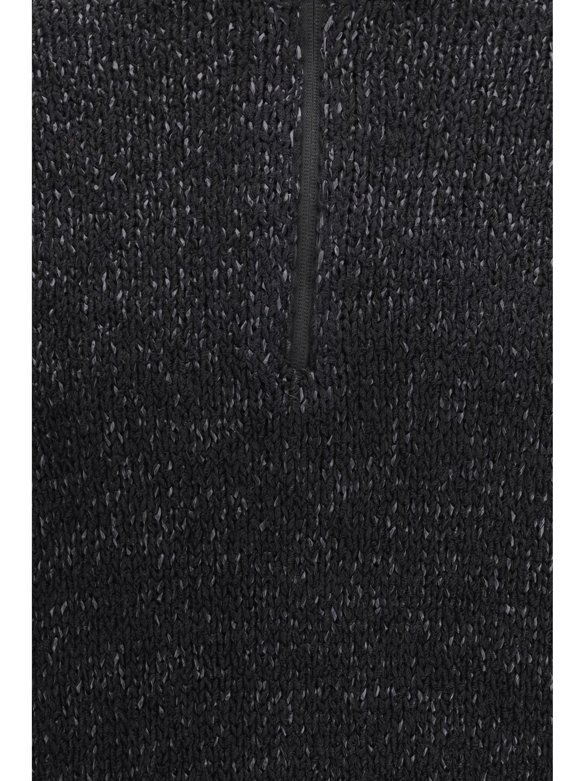 Laminar Cotton Melange Knit Sweater — Black, view 2
