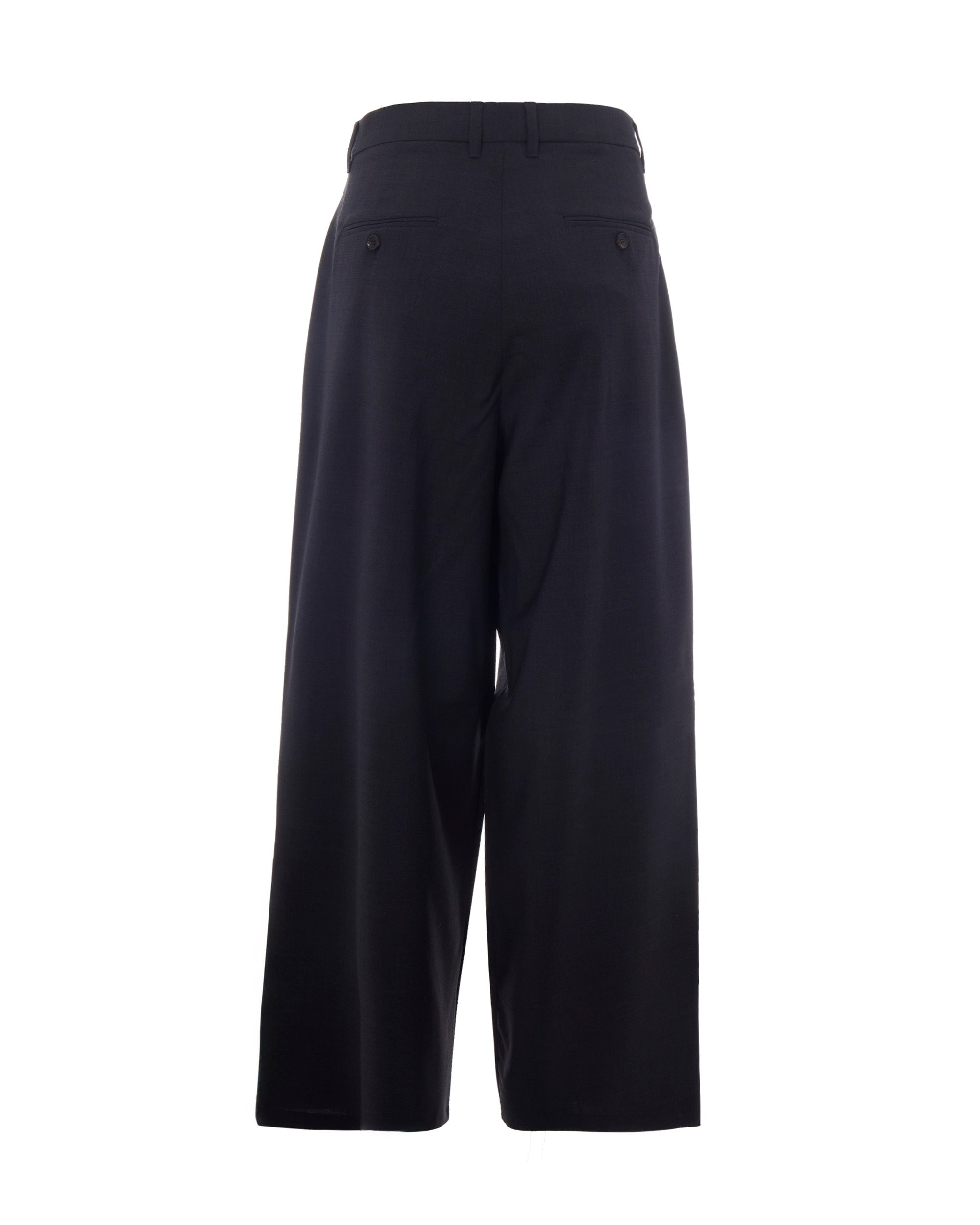 'S Max Mara Wide-Leg Wool Trousers — Anthracite, view 2