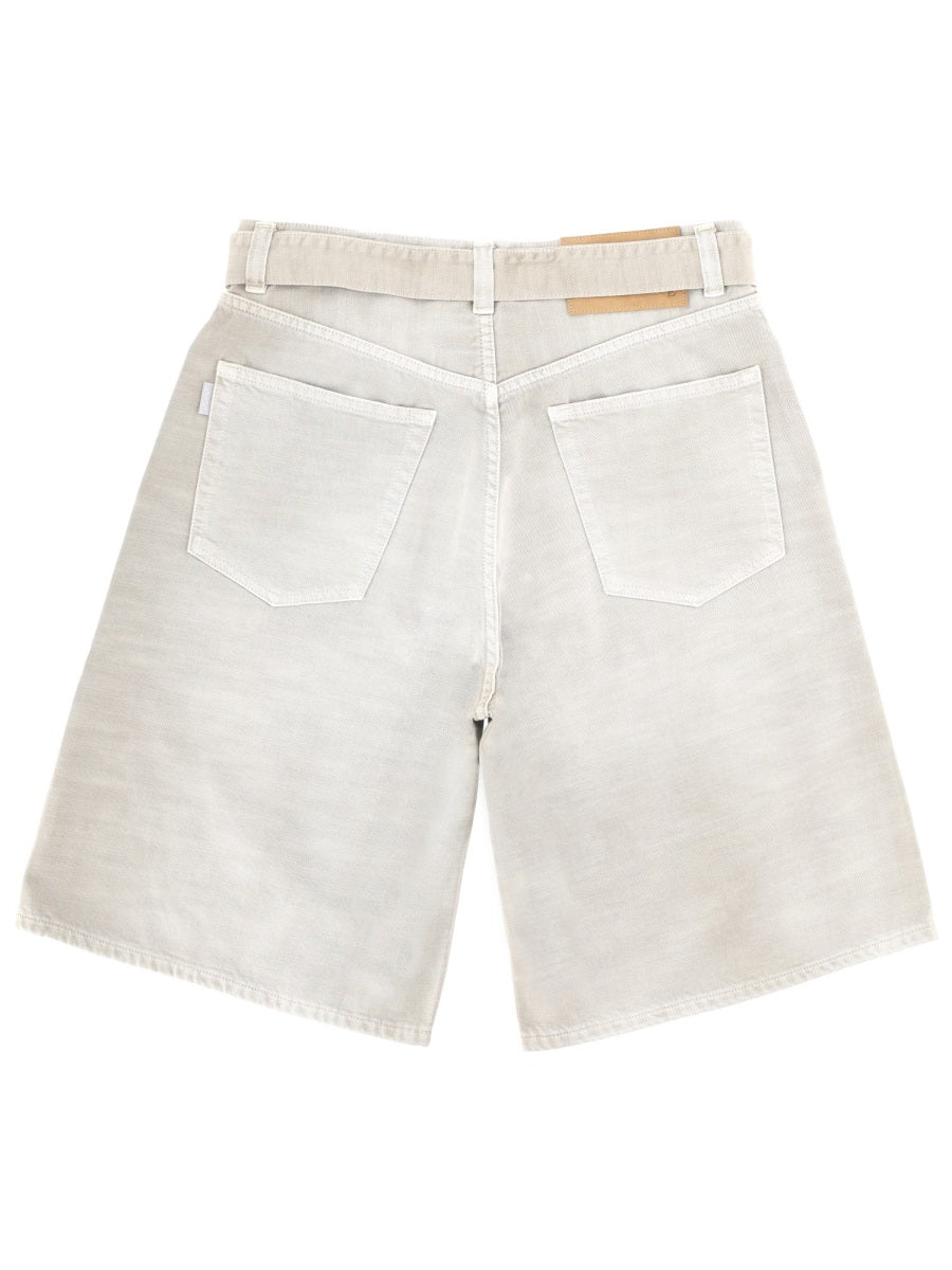 Haikure Cotton Shorts — Beige, view 2