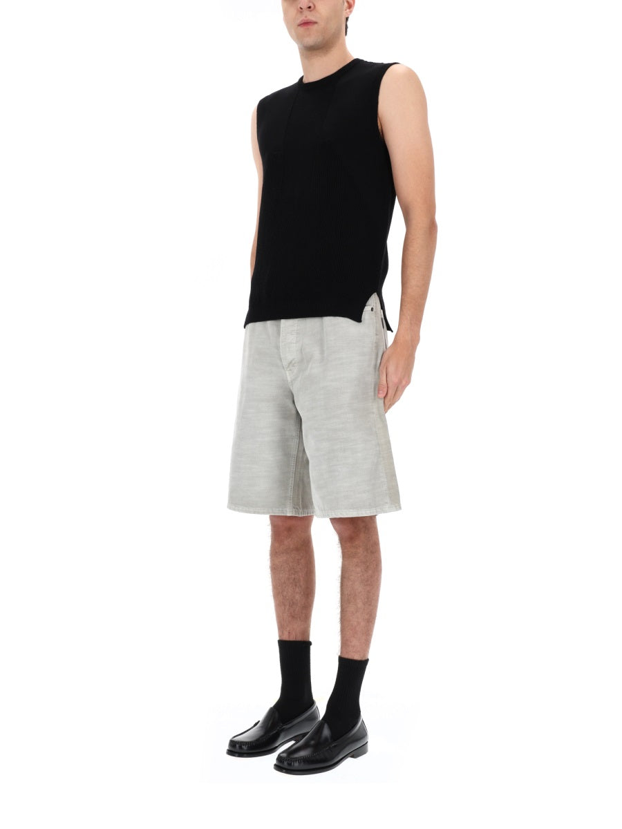 Haikure Cotton Shorts — Beige, view 3