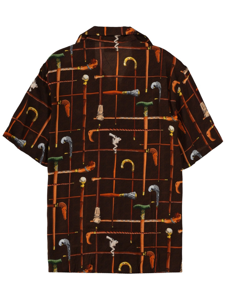 DrôLe De Monsieur Viscose All-Over Print Shirt — Multicolor, view 2