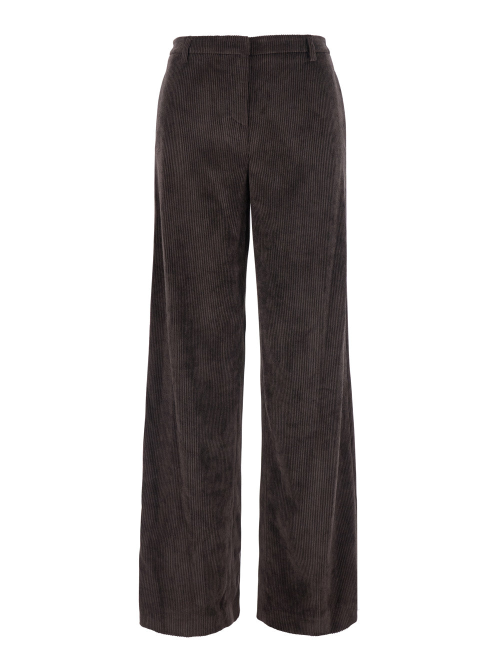 Leplain Ribbed Tech Fabric Trousers — Brown by Leplain