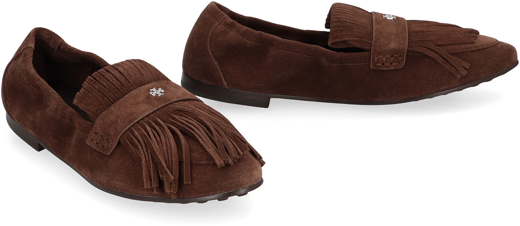 Tory Burch Fringed Leather Ballet Flat — Brown, view 3