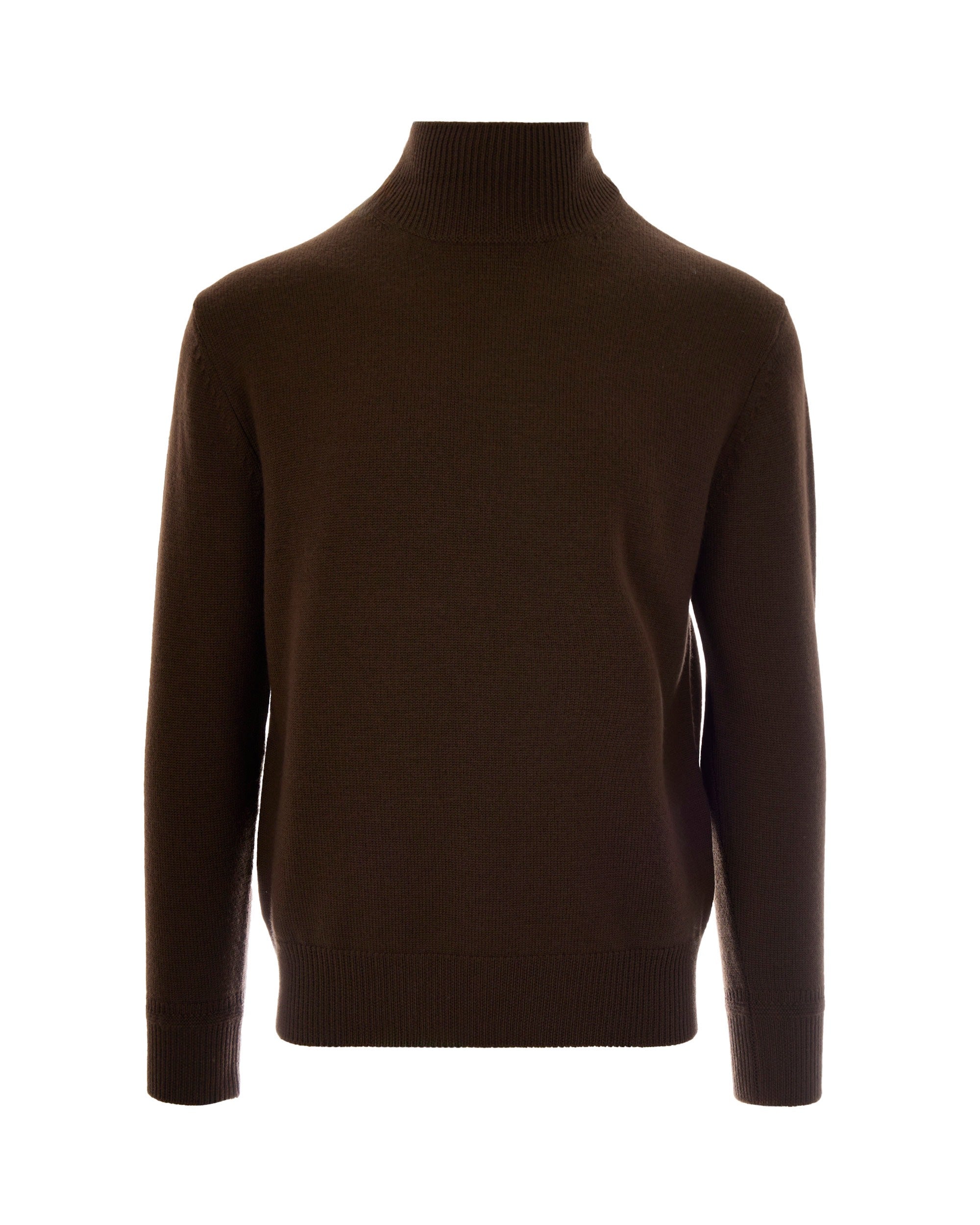 Paolo Pecora Roll-Neck Virgin Wool Sweater — Brown by Paolo Pecora