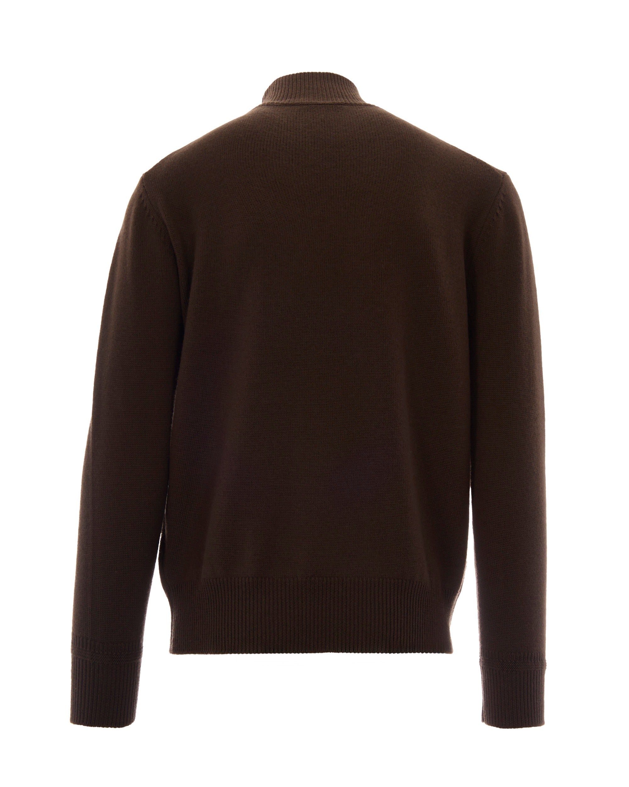 Paolo Pecora Roll-Neck Virgin Wool Sweater — Brown, view 2