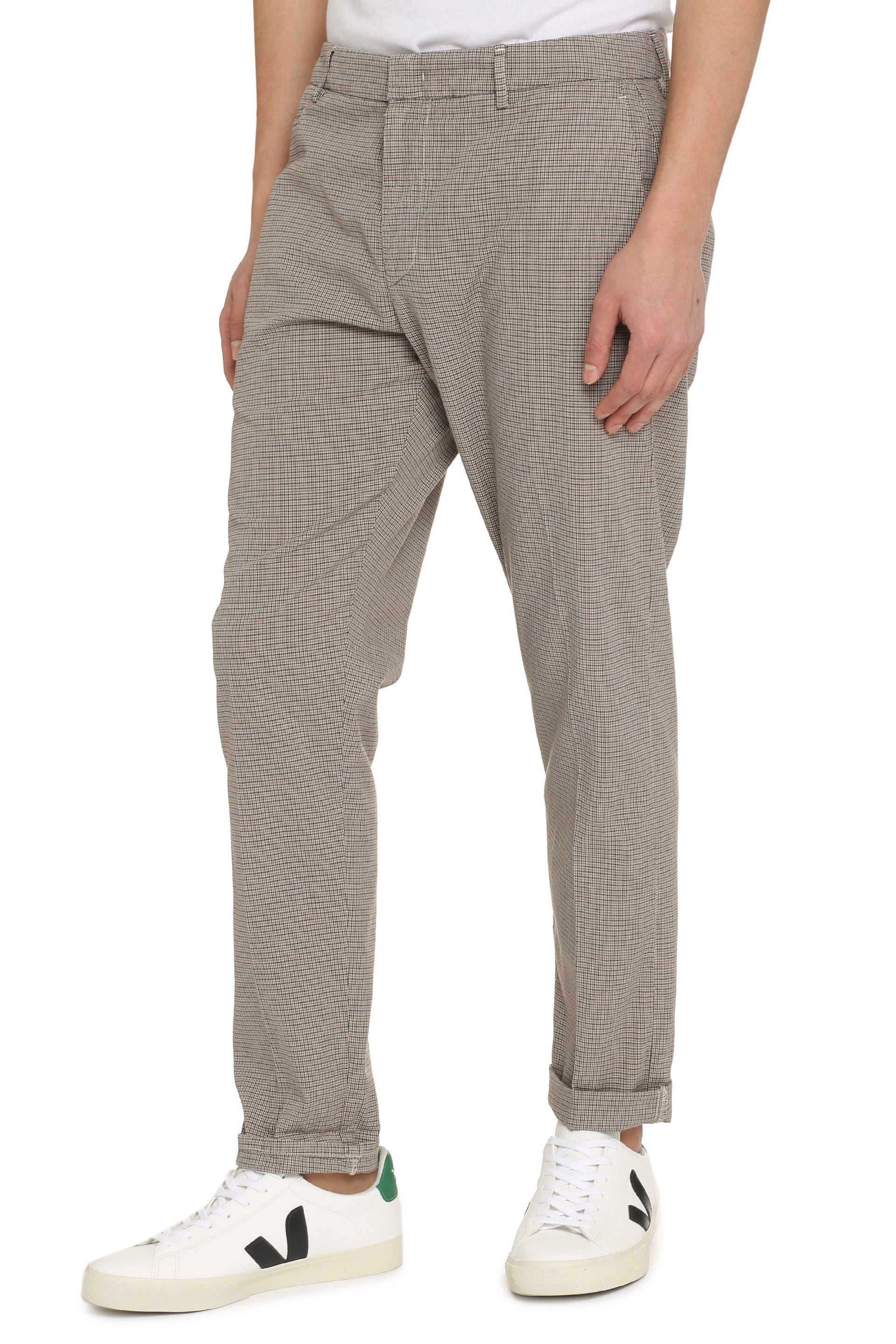 Dondup Prince-of-Wales Check Chinos — Beige, view 3