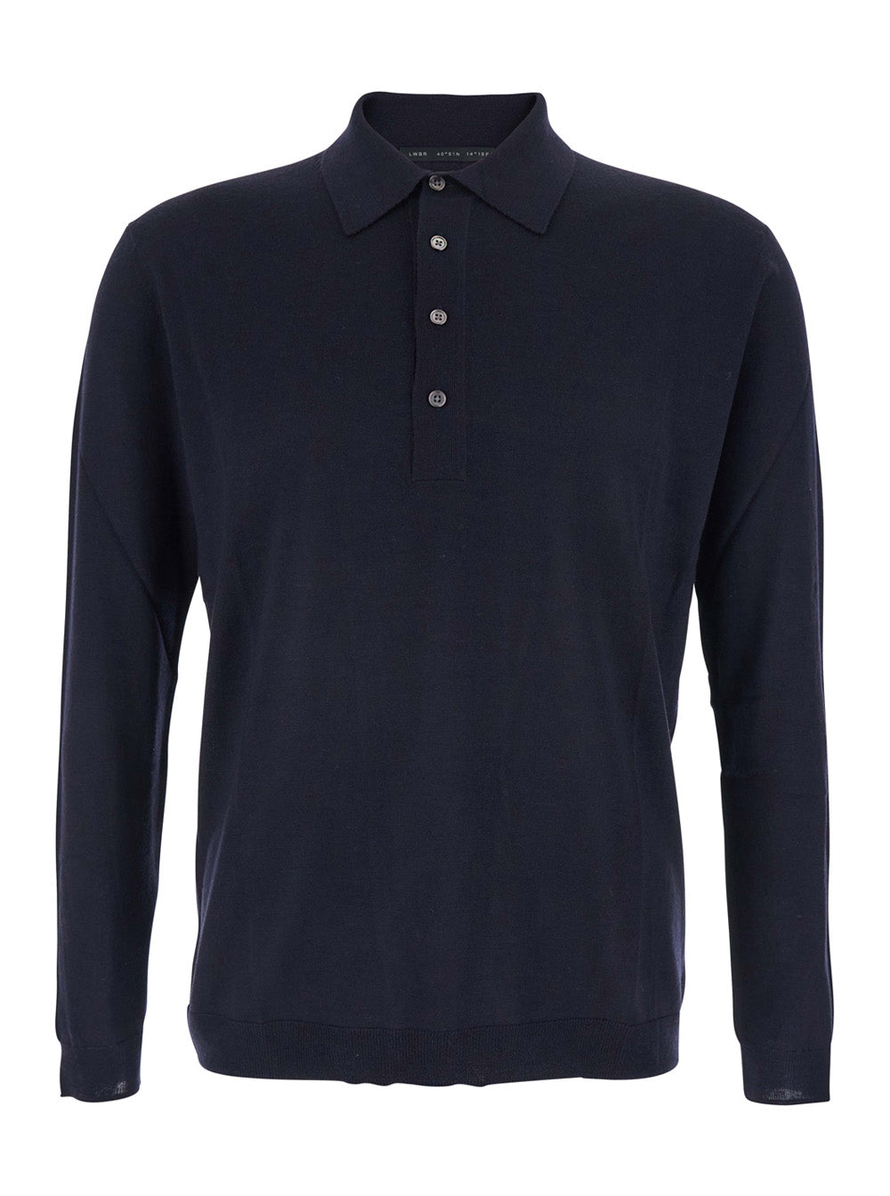 Low Brand Wool Polo-Collar Sweater — Navy by Low Brand