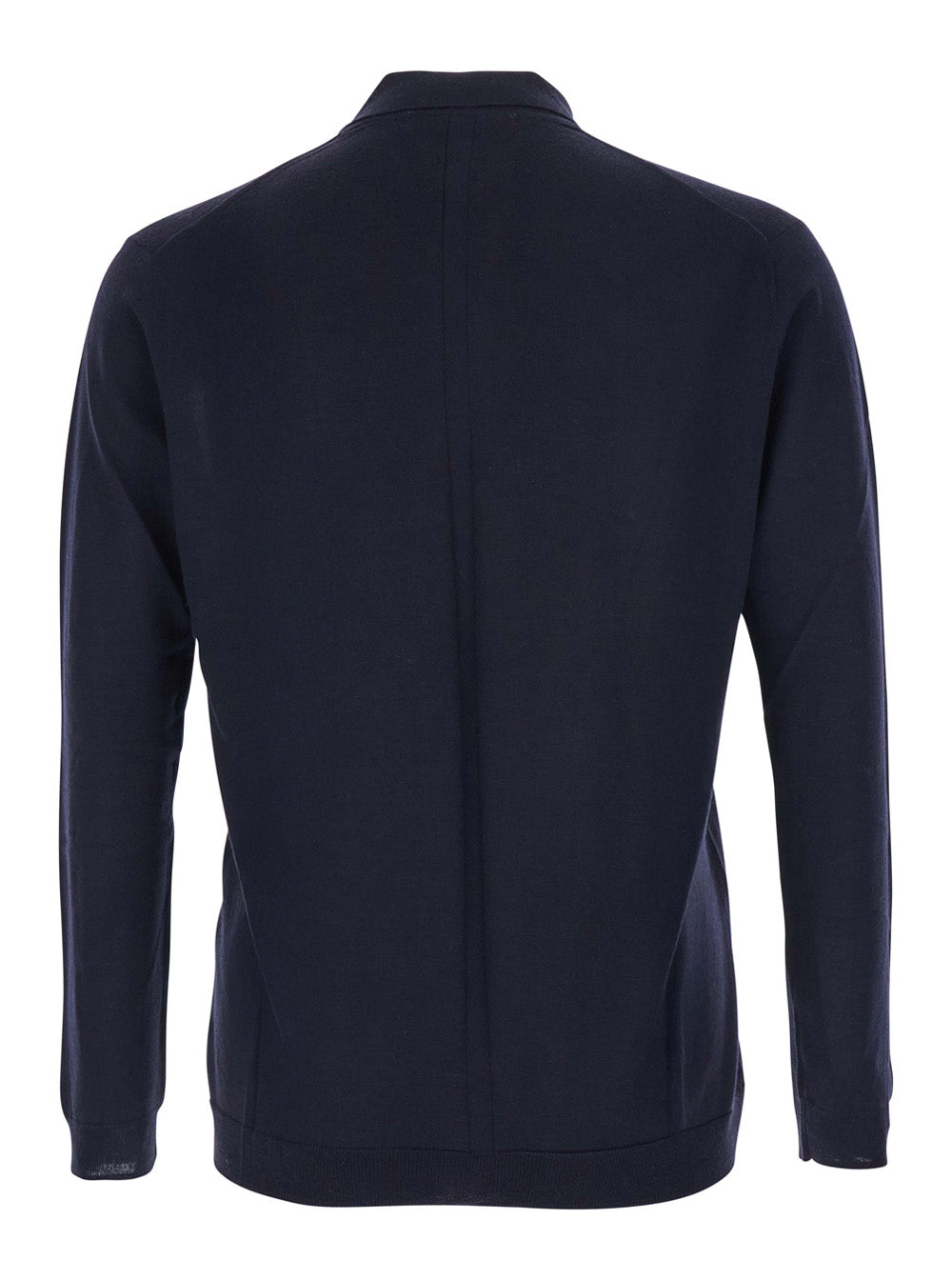 Low Brand Wool Polo-Collar Sweater — Navy, view 2