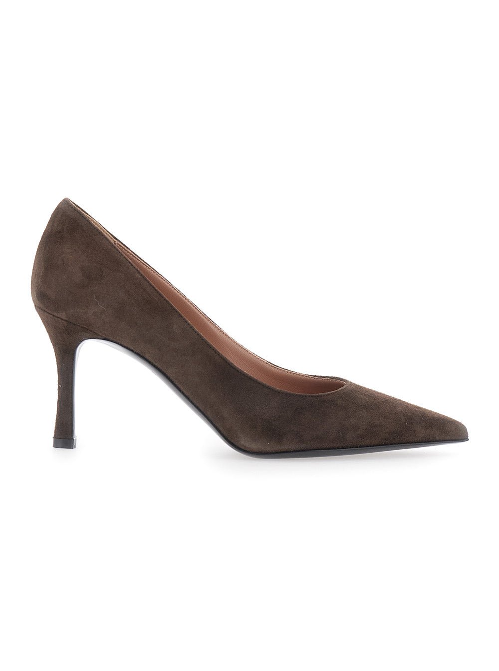 Pollini Suede High Heel Pump — Brown by Pollini