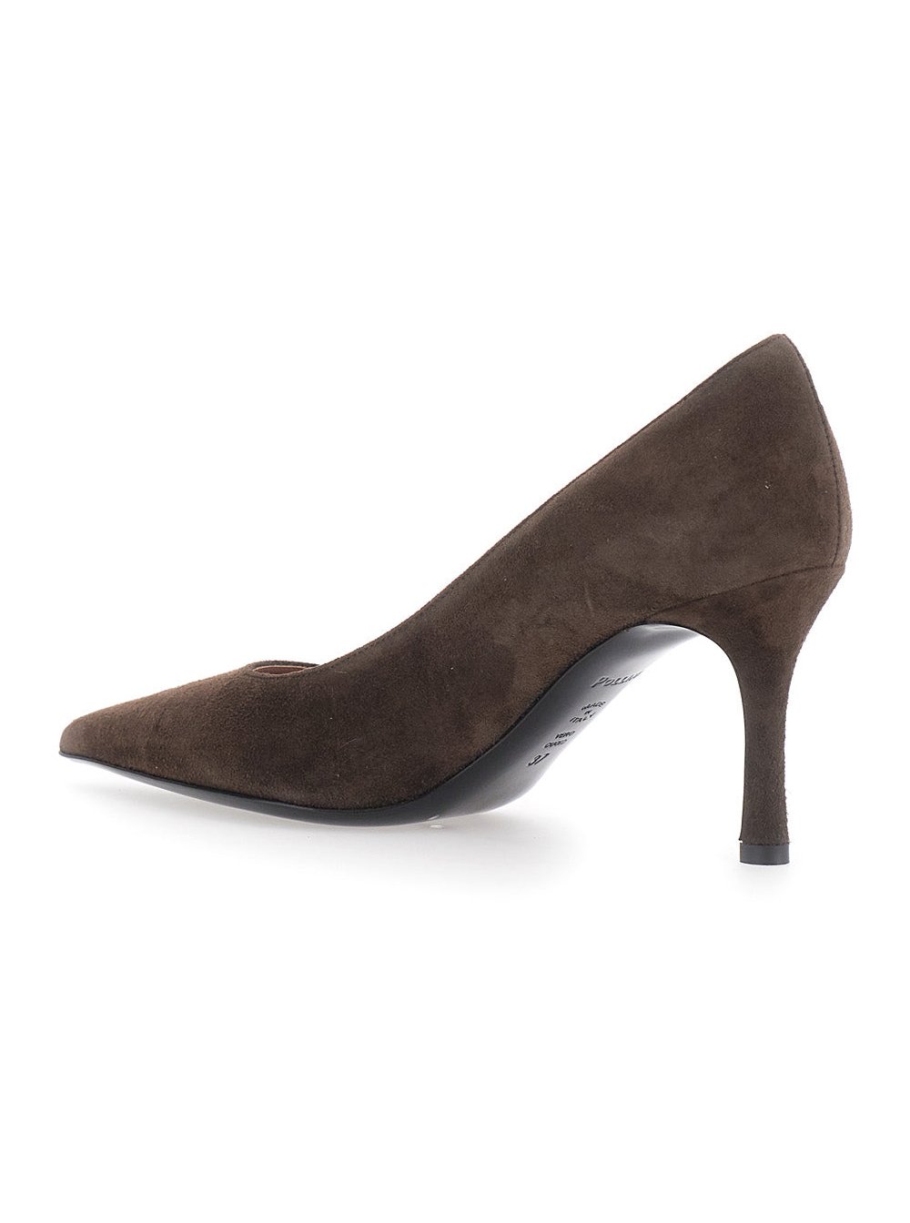 Pollini Suede High Heel Pump — Brown, view 3