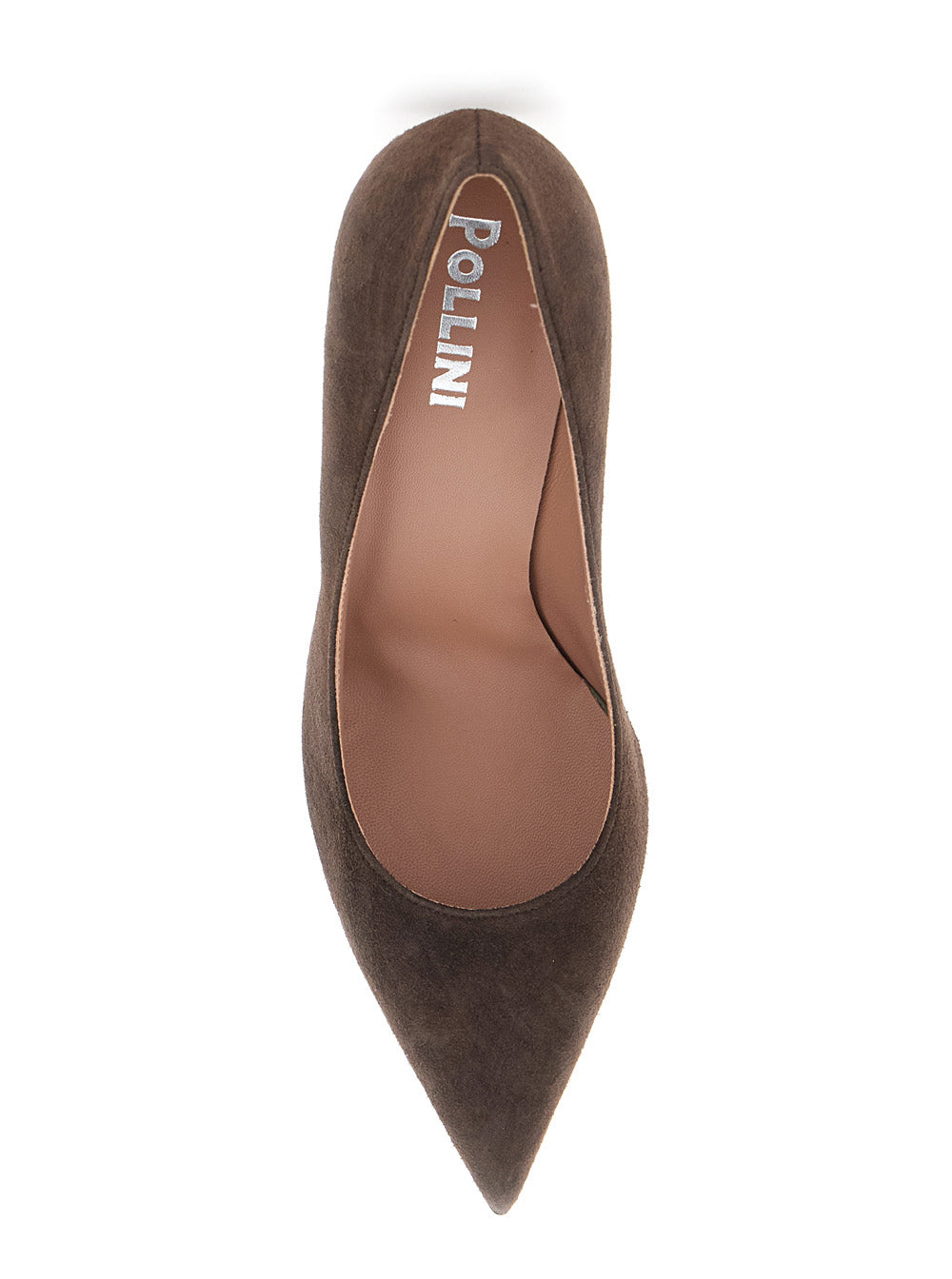 Pollini Suede High Heel Pump — Brown, view 4