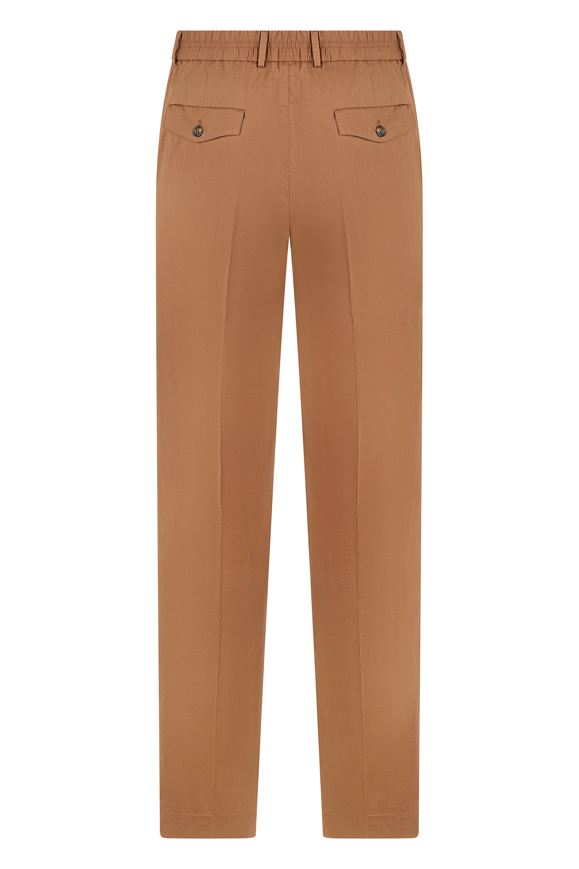 Slowear Straight Cotton Trousers — Camel, view 2