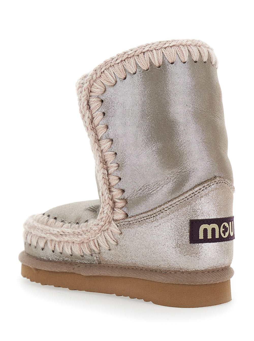 Mou Hand-Crocheted Wool Sheepskin Boot — Beige, view 3