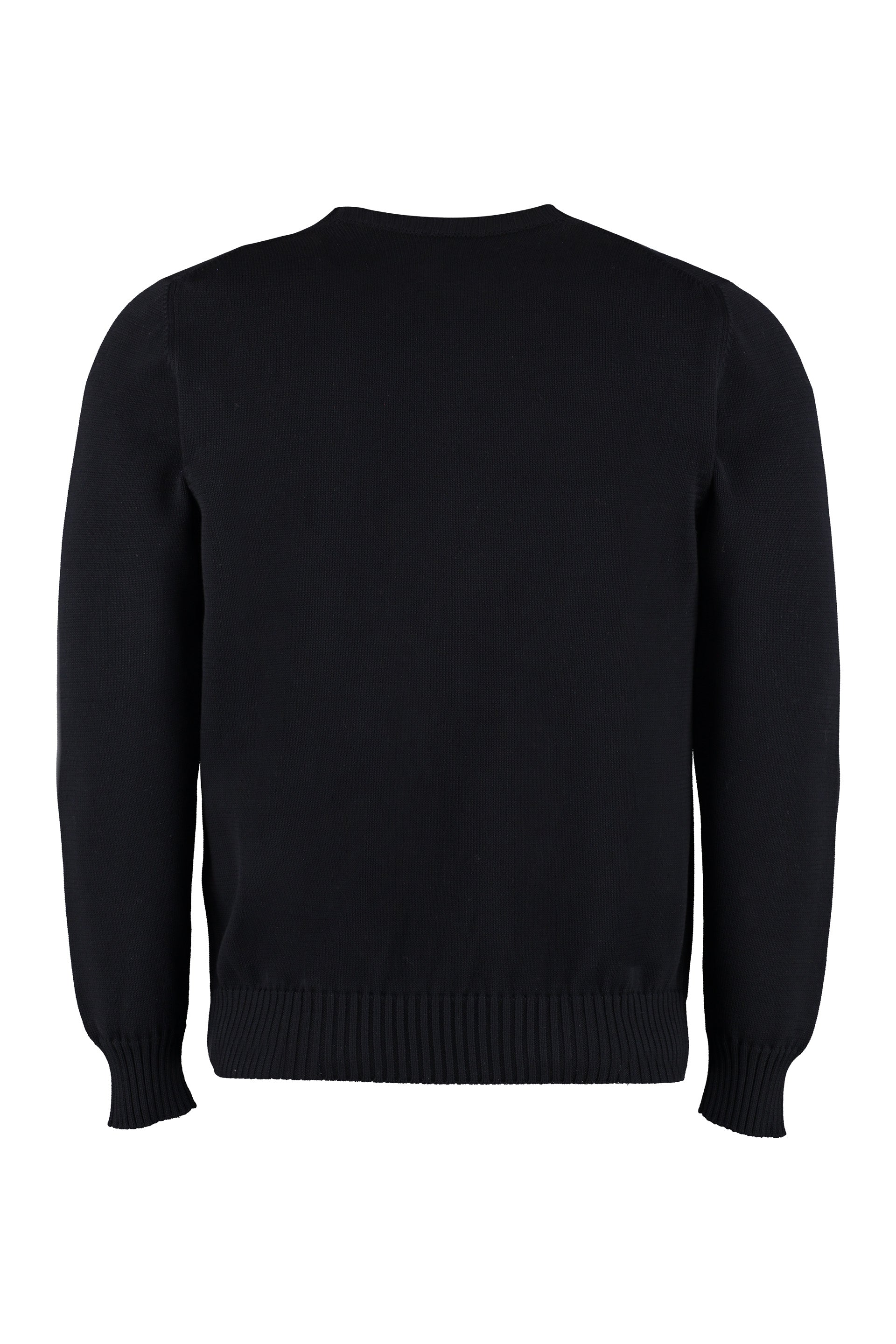Drumohr Crew-Neck Cotton Sweater — Black, view 2