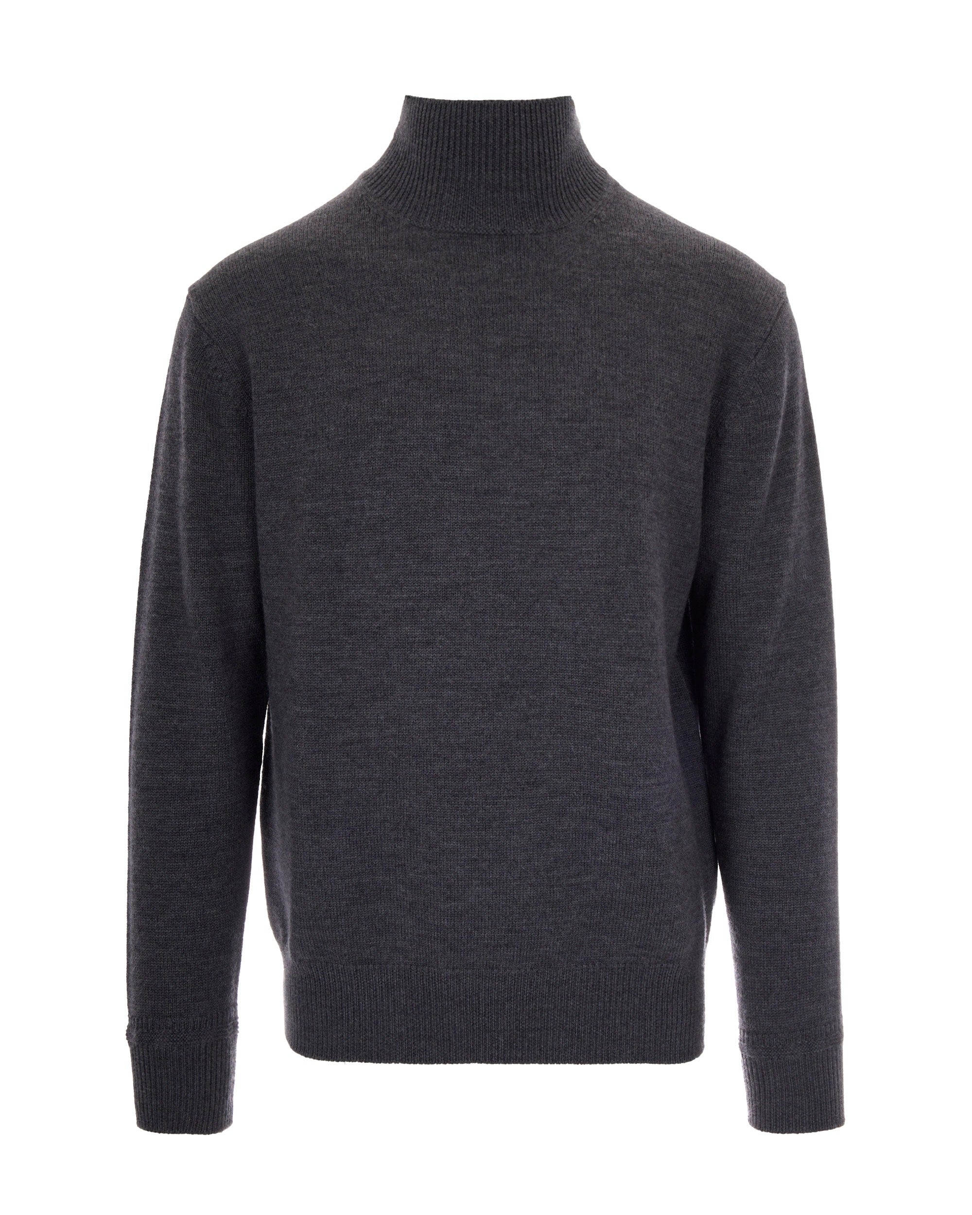Paolo Pecora Virgin Wool Mock-Neck Sweater — Gray by Paolo Pecora