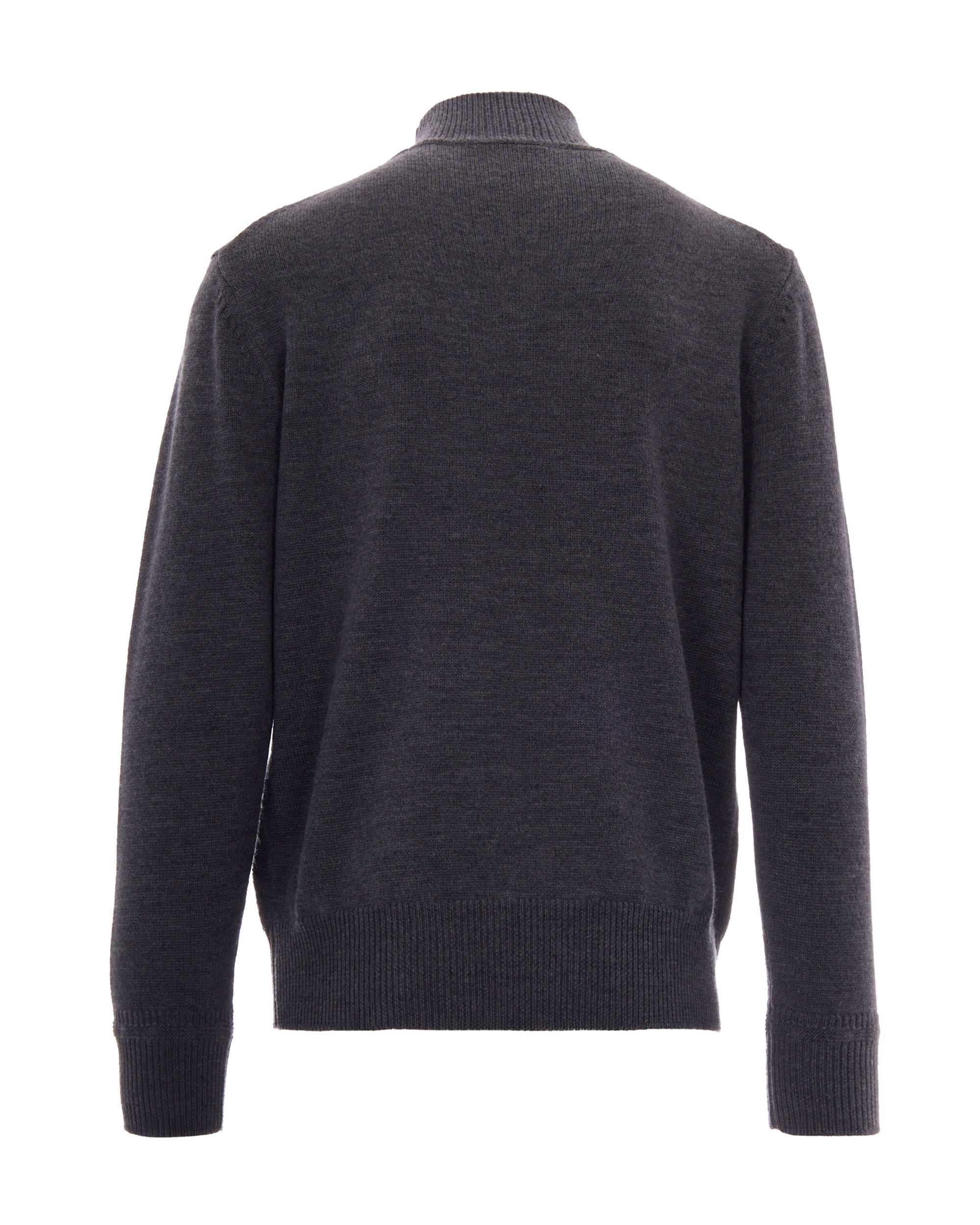 Paolo Pecora Virgin Wool Mock-Neck Sweater — Gray, view 2