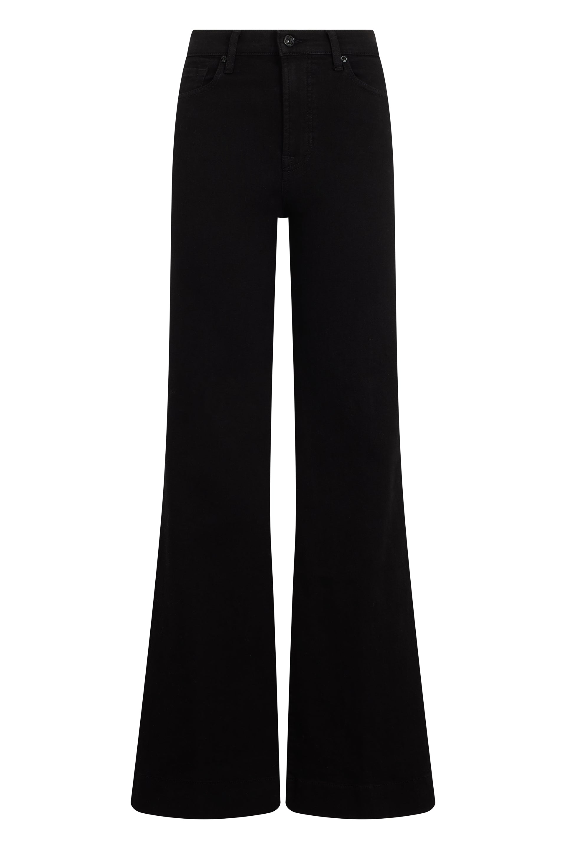 7 For All Mankind Bell-Bottom Cotton Denim Jeans — Black by 7 For All Mankind