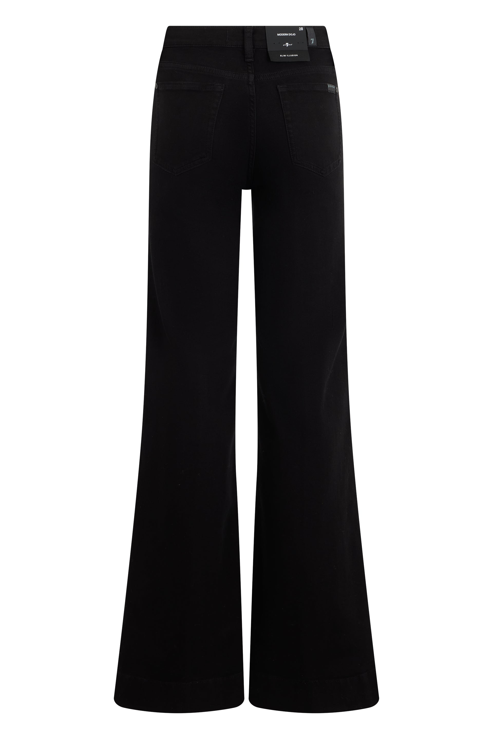 7 For All Mankind Bell-Bottom Cotton Denim Jeans — Black, view 2