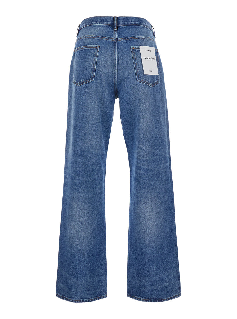 Frame High-Waist Relaxed Jeans — Blue, view 2