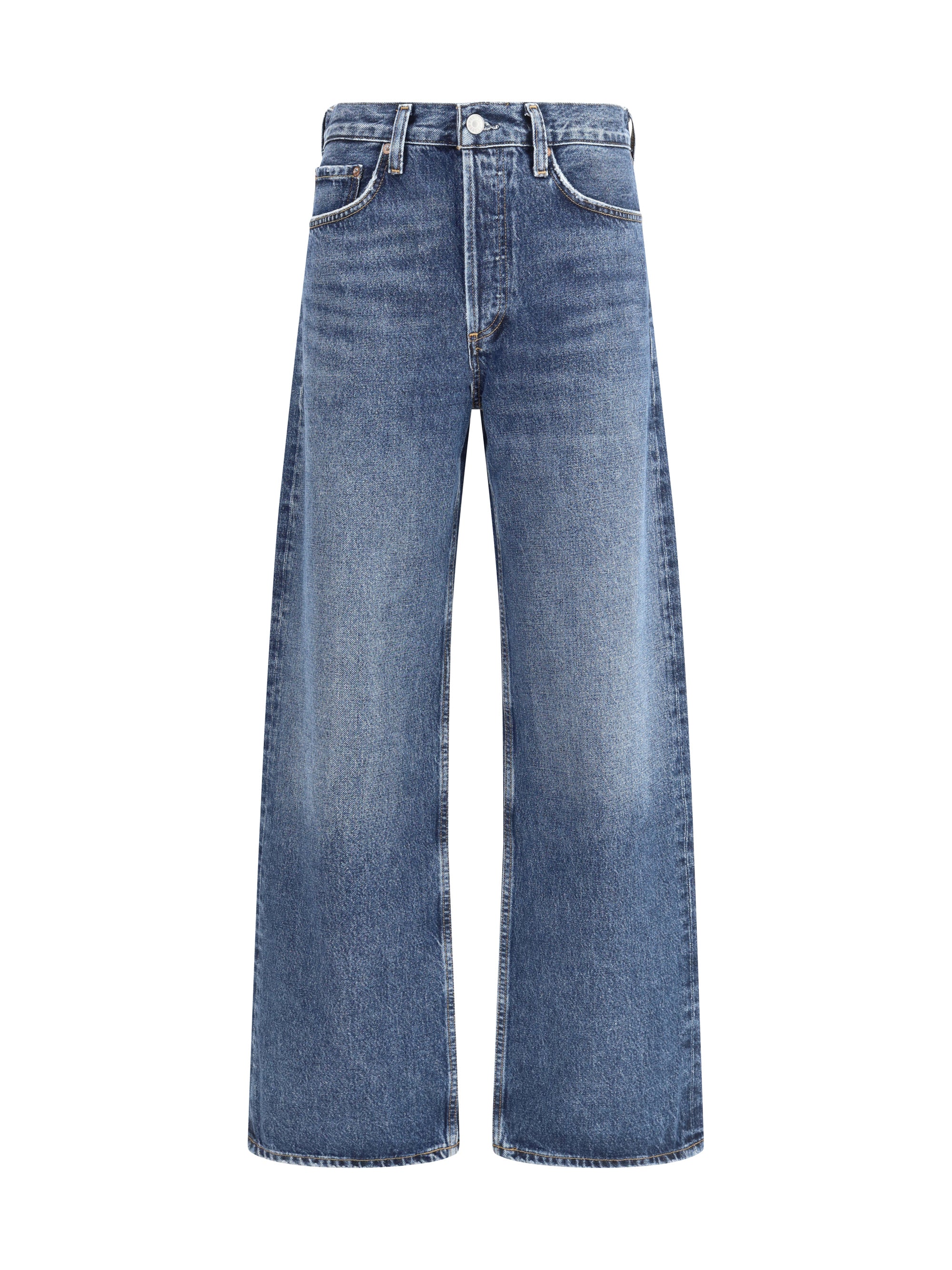 Agolde Straight-leg Cotton Jeans — Blue, view 2