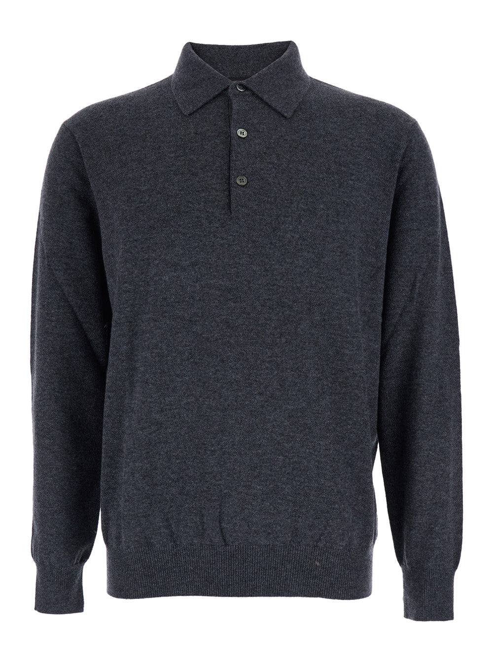 Leplain Wool-Cashmere Polo Collar Sweater — Gray by Leplain