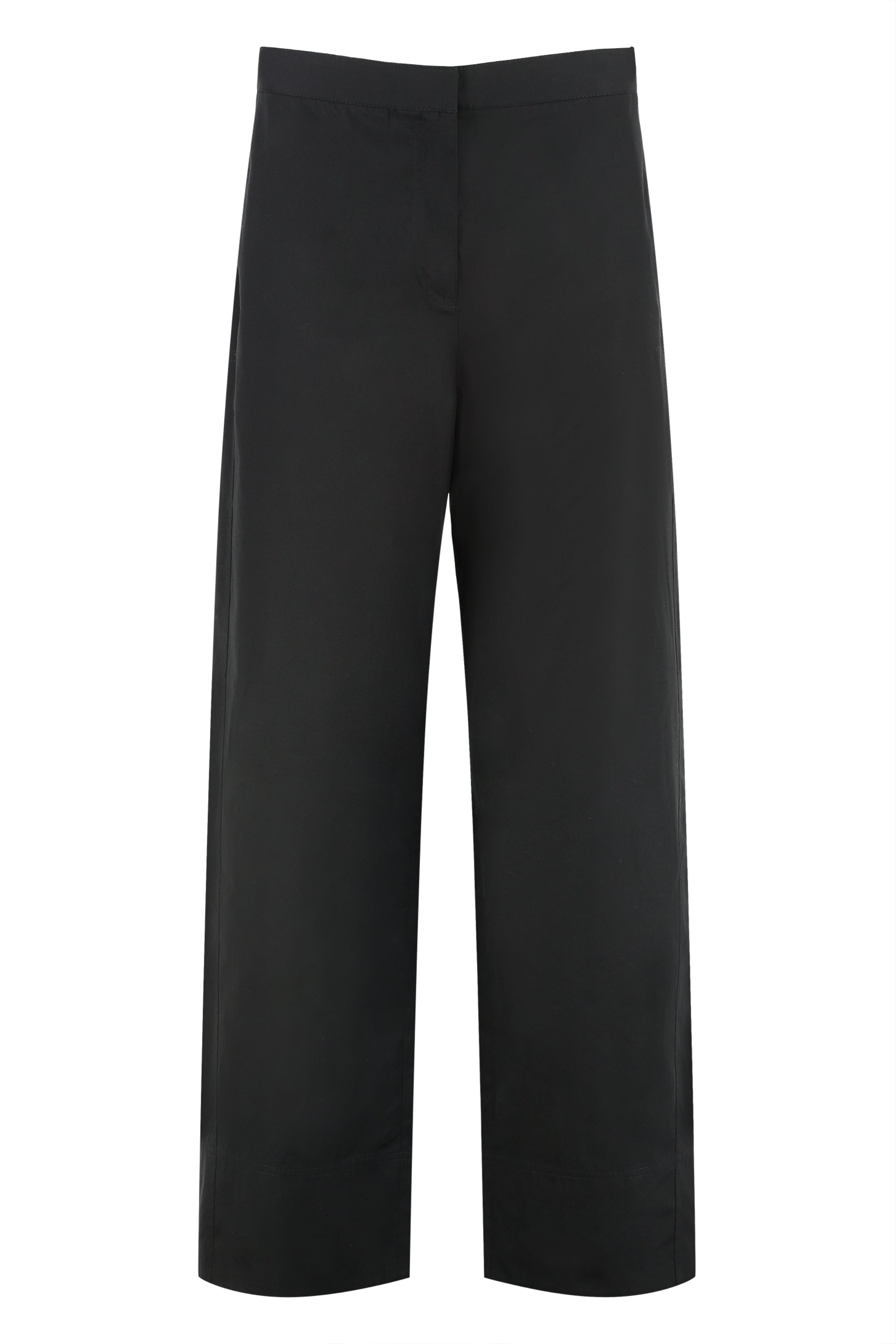Toteme Wide-Leg Organic Cotton Trousers — Black by Toteme
