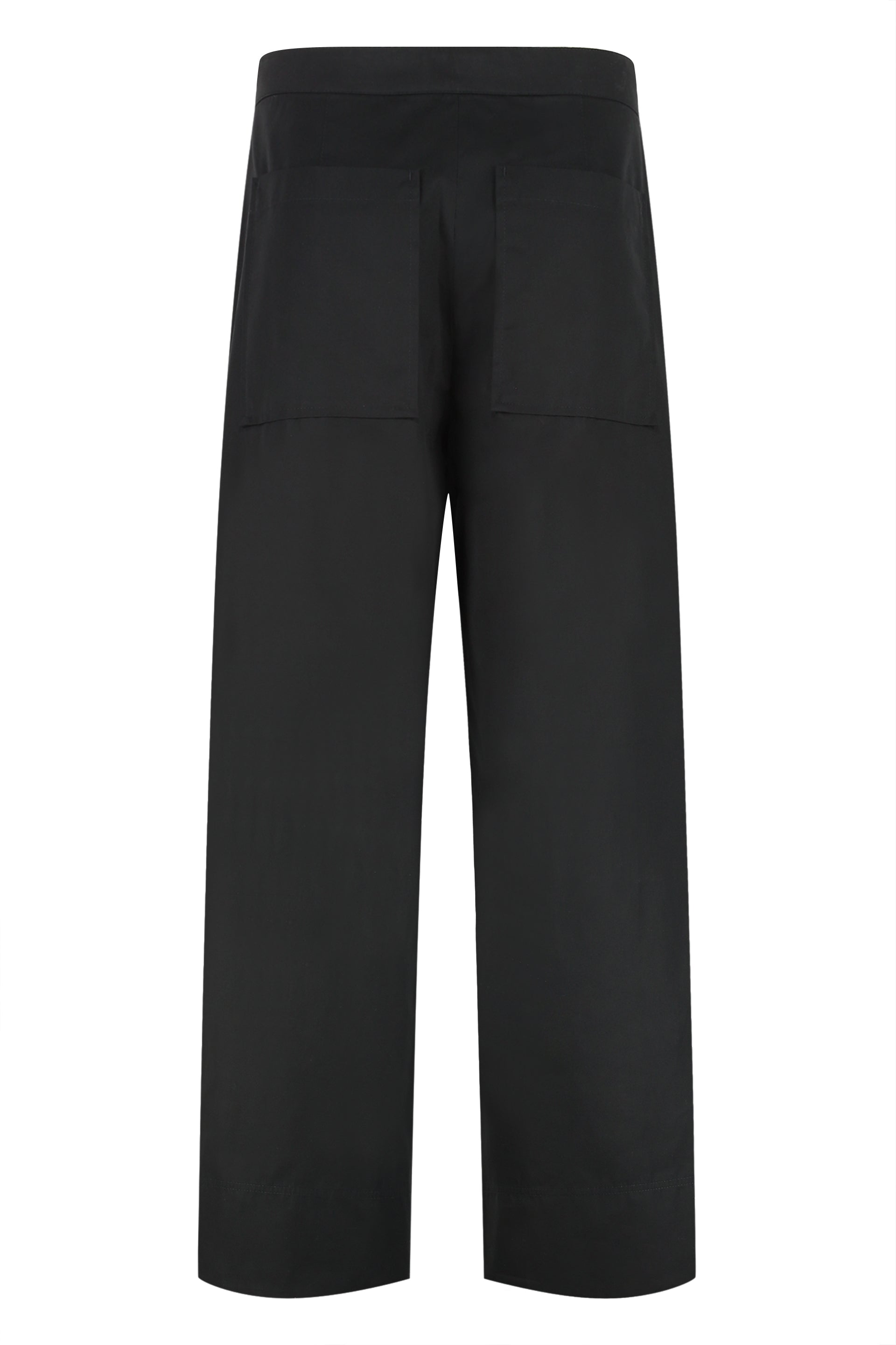Toteme Wide-Leg Organic Cotton Trousers — Black, view 2
