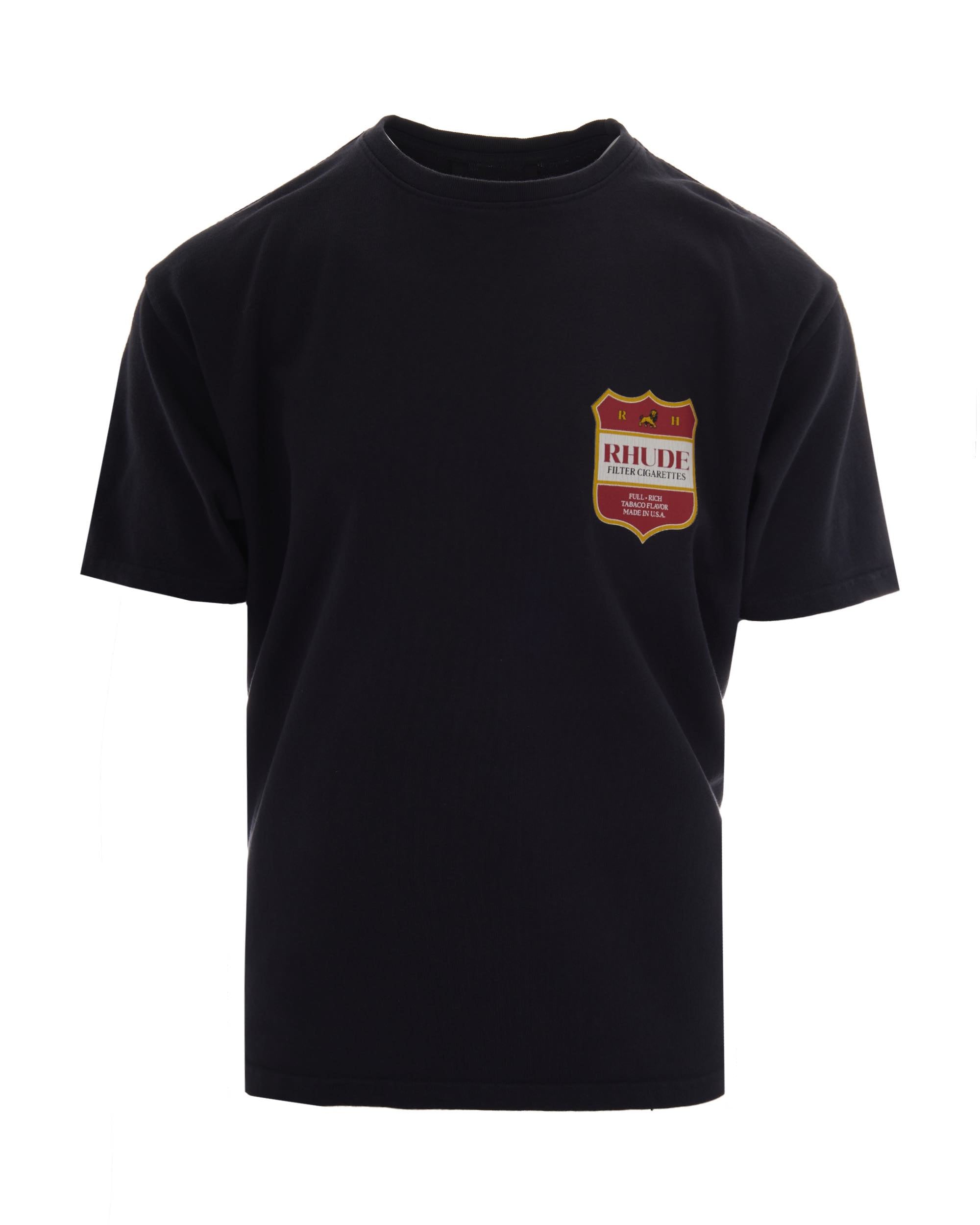 Rhude Crest-Printed Cotton T-Shirt — Black by Rhude