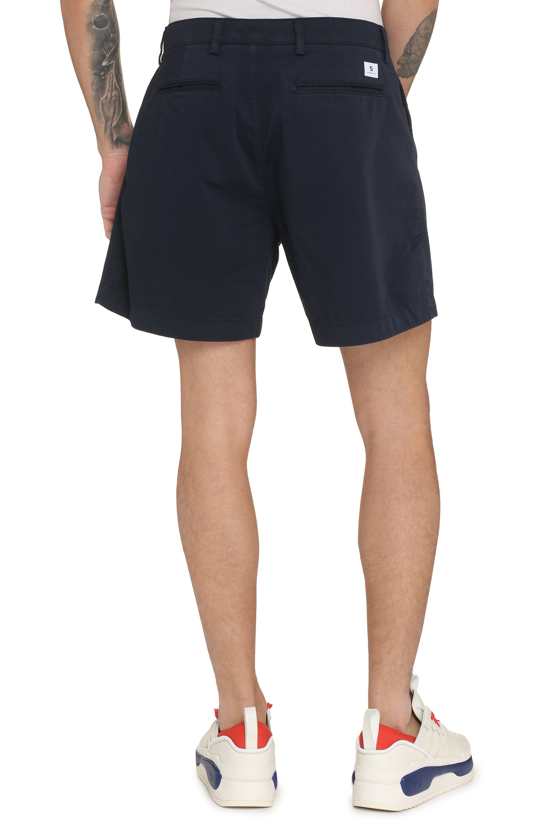 Department 5 Cotton Bermuda Shorts — Navy, view 4