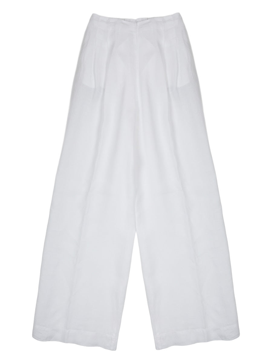 120% Lino 100% Linen Trousers — White by 120% Lino