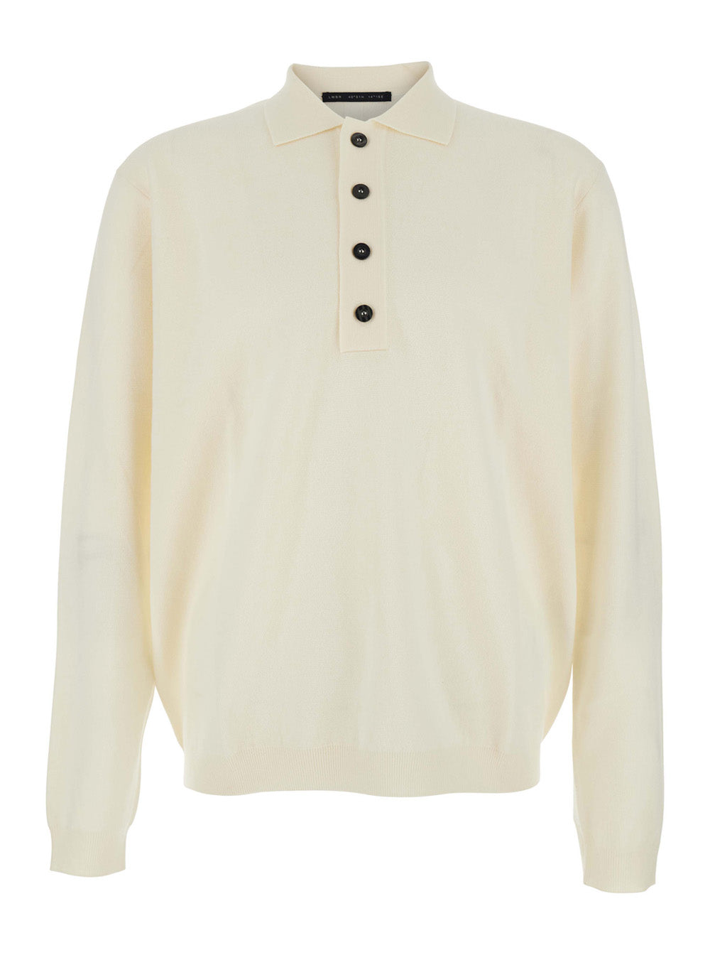 Low Brand Wool Polo-Collar Sweater — White by Low Brand