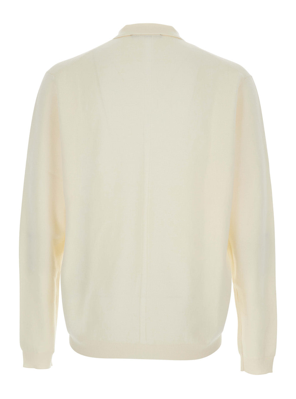 Low Brand Wool Polo-Collar Sweater — White, view 2