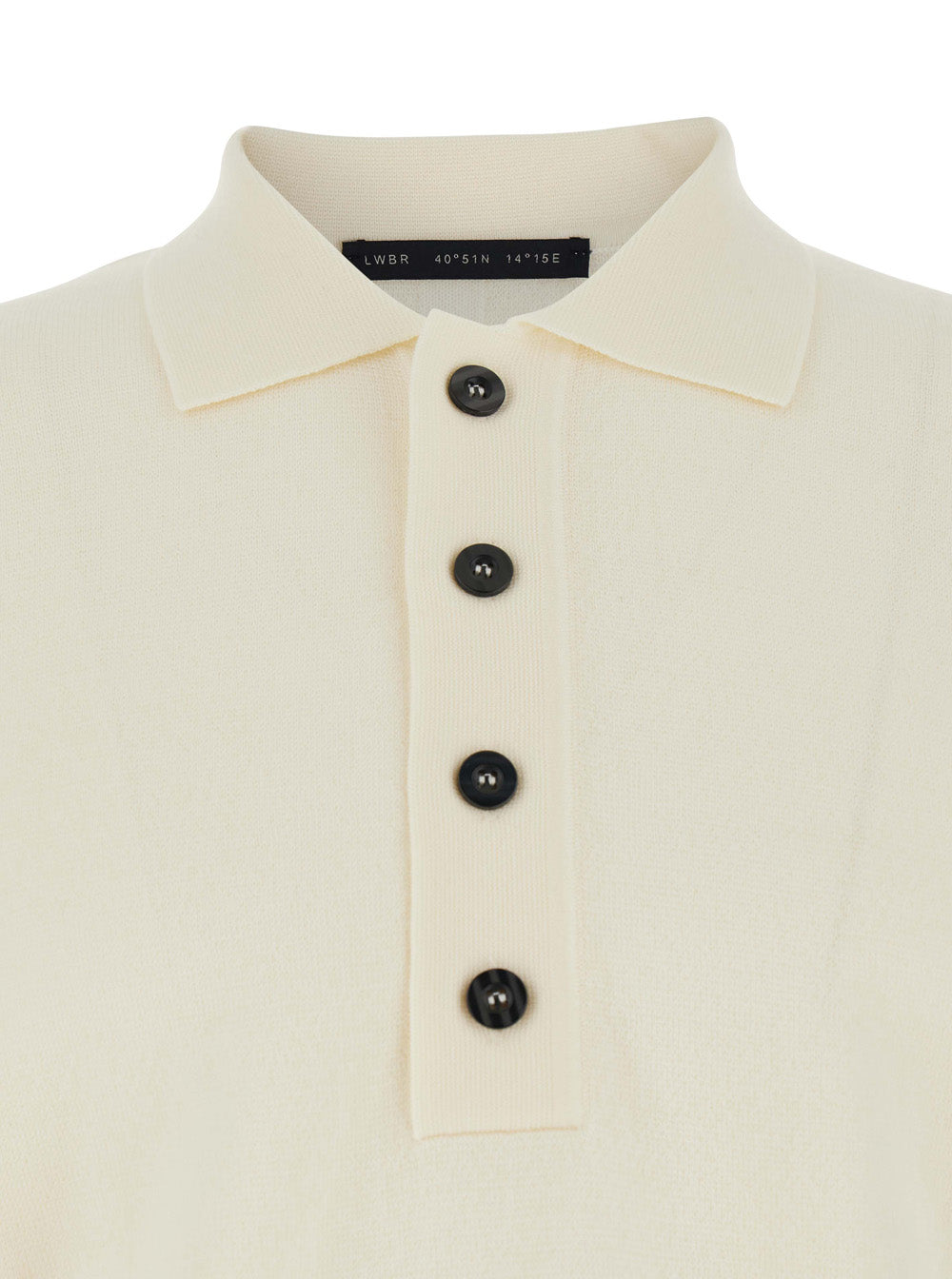 Low Brand Wool Polo-Collar Sweater — White, view 3