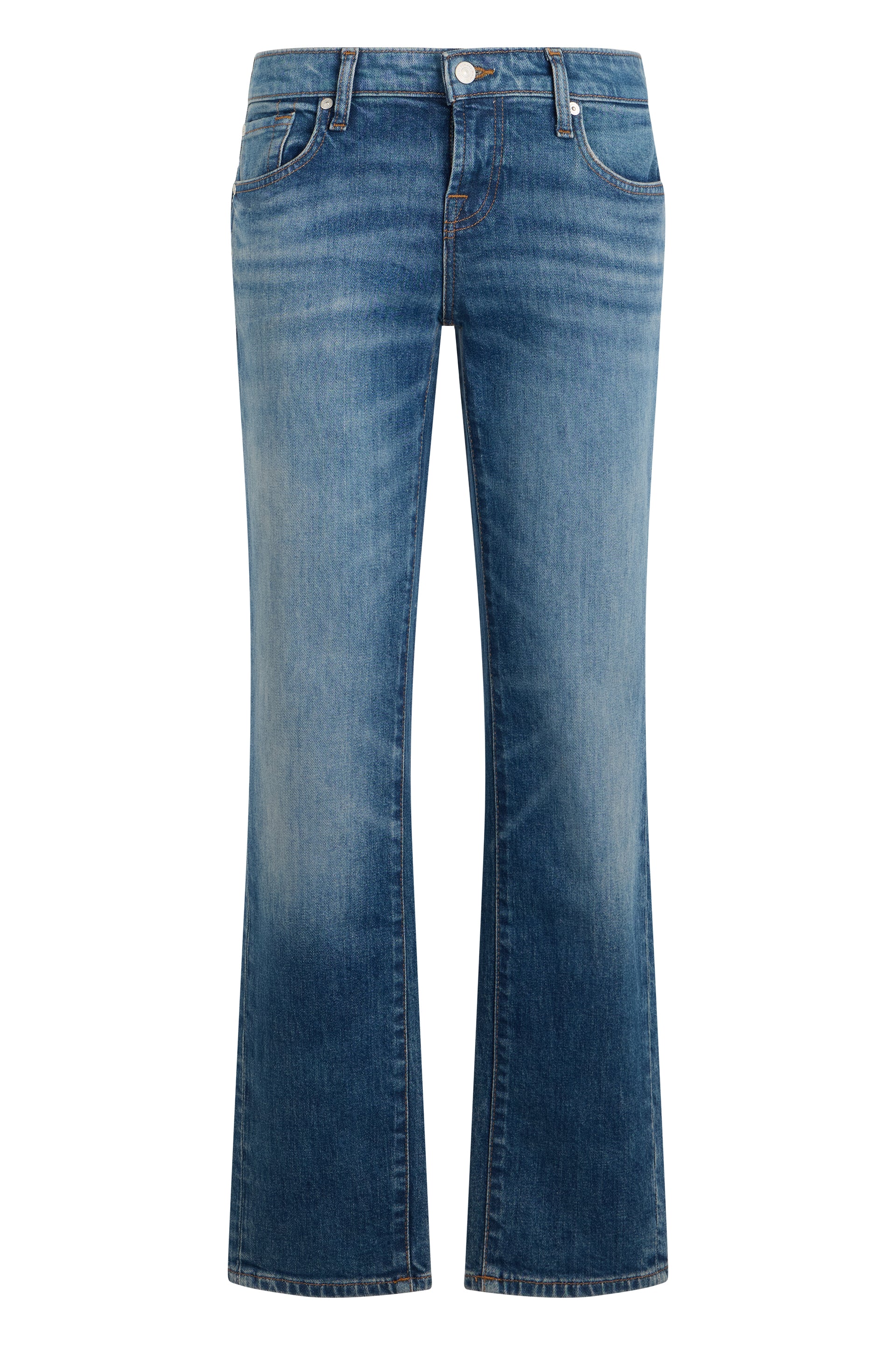 7 For All Mankind Straight-Leg Cotton Jeans — Blue by 7 For All Mankind